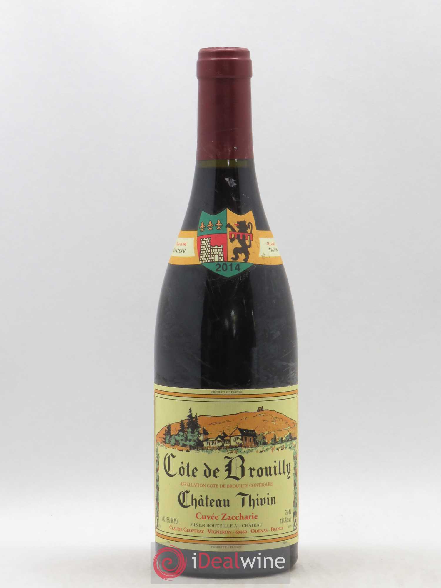 Côte de Brouilly Cuvée Zaccharie Château Thivin 2014 - Lot de 1 bouteille - 0