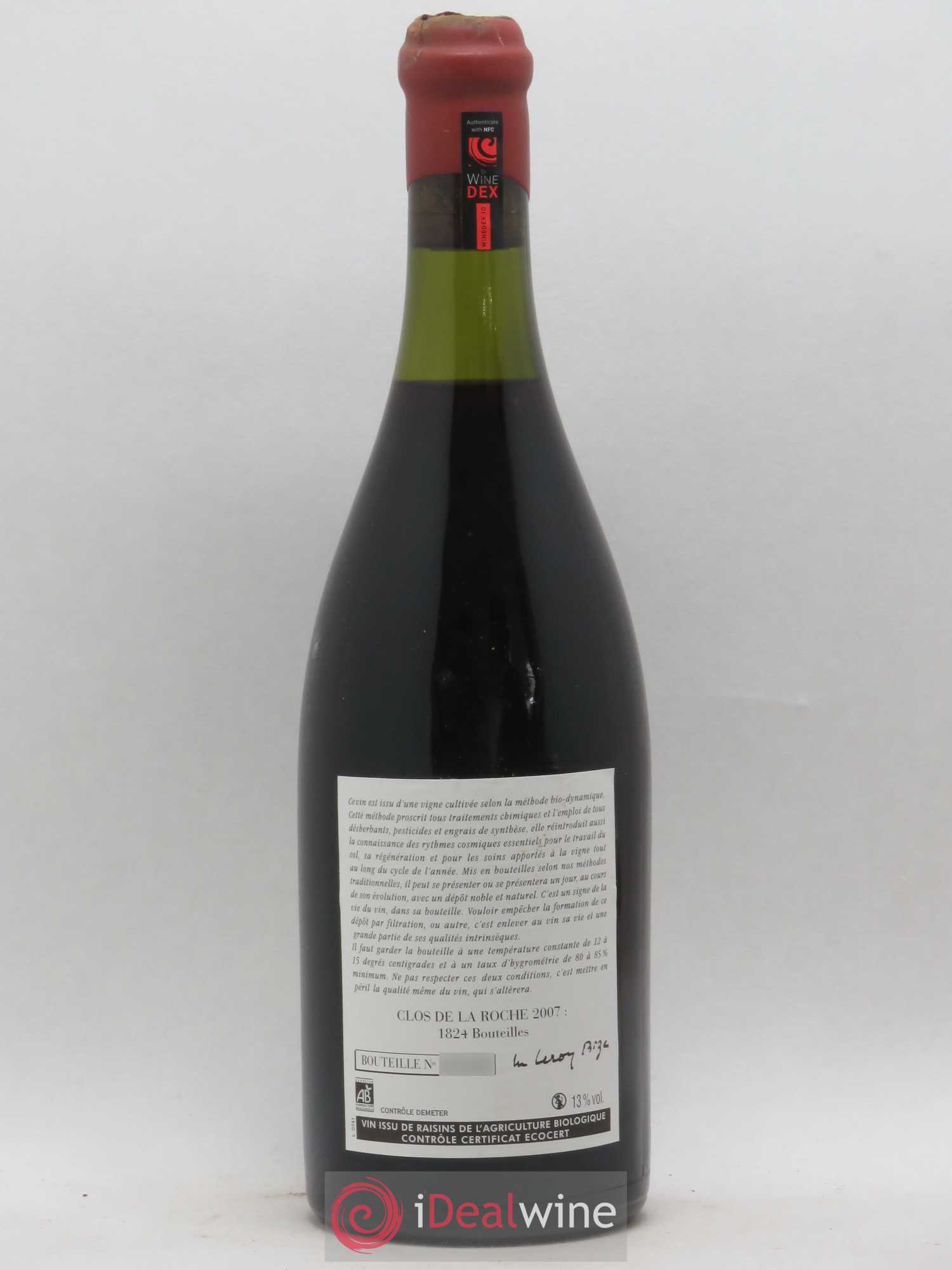 Clos de la Roche Grand Cru Leroy (Domaine) 2007 - Lot de 1 bouteille - 1