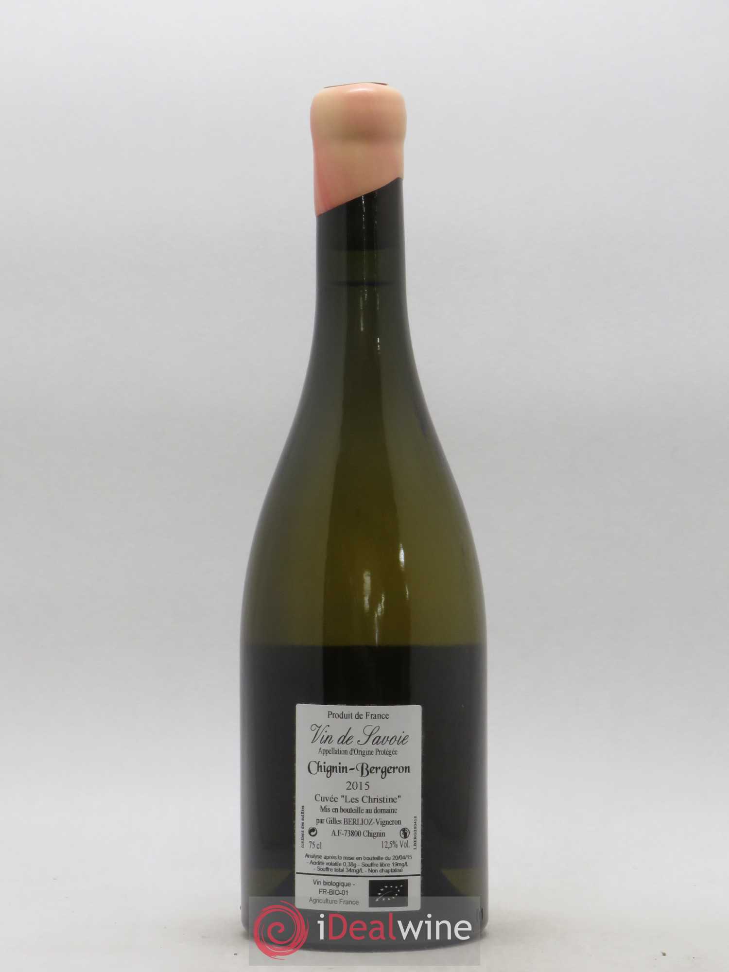 Vin de Savoie Chignin-Bergeron Les Christine Gilles Berlioz 2015 - Lot de 1 bouteille - 1