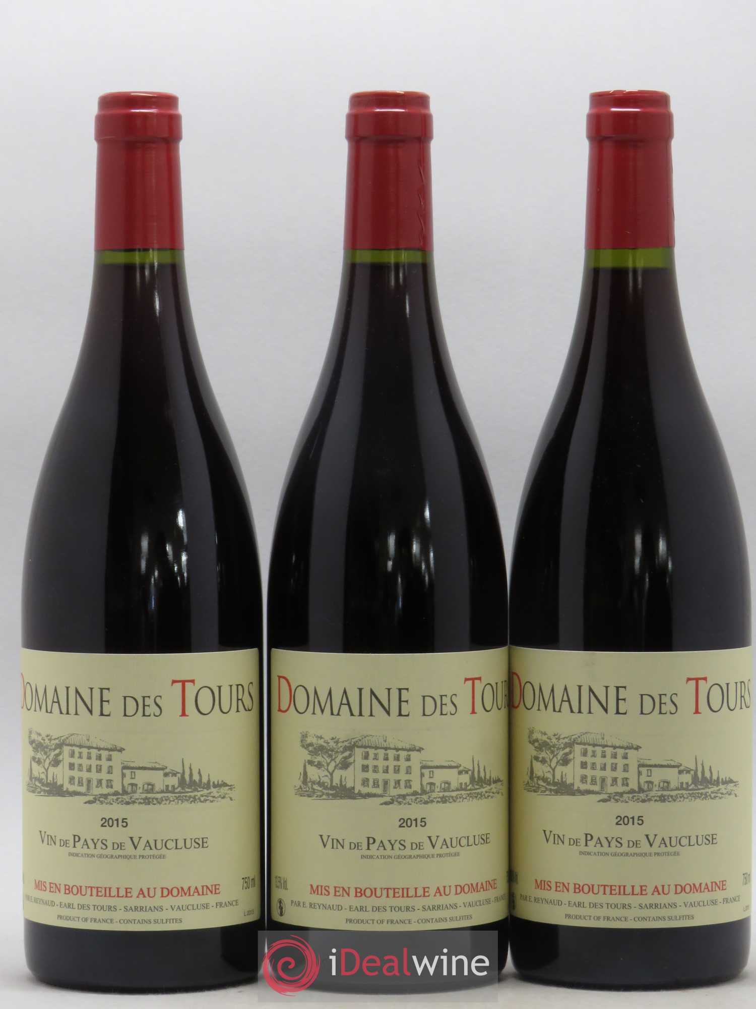 Vaucluse (Vin de Pays de Vaucluse) Domaine des Tours Emmanuel Reynaud 2015 - Lot de 3 bouteilles - 0