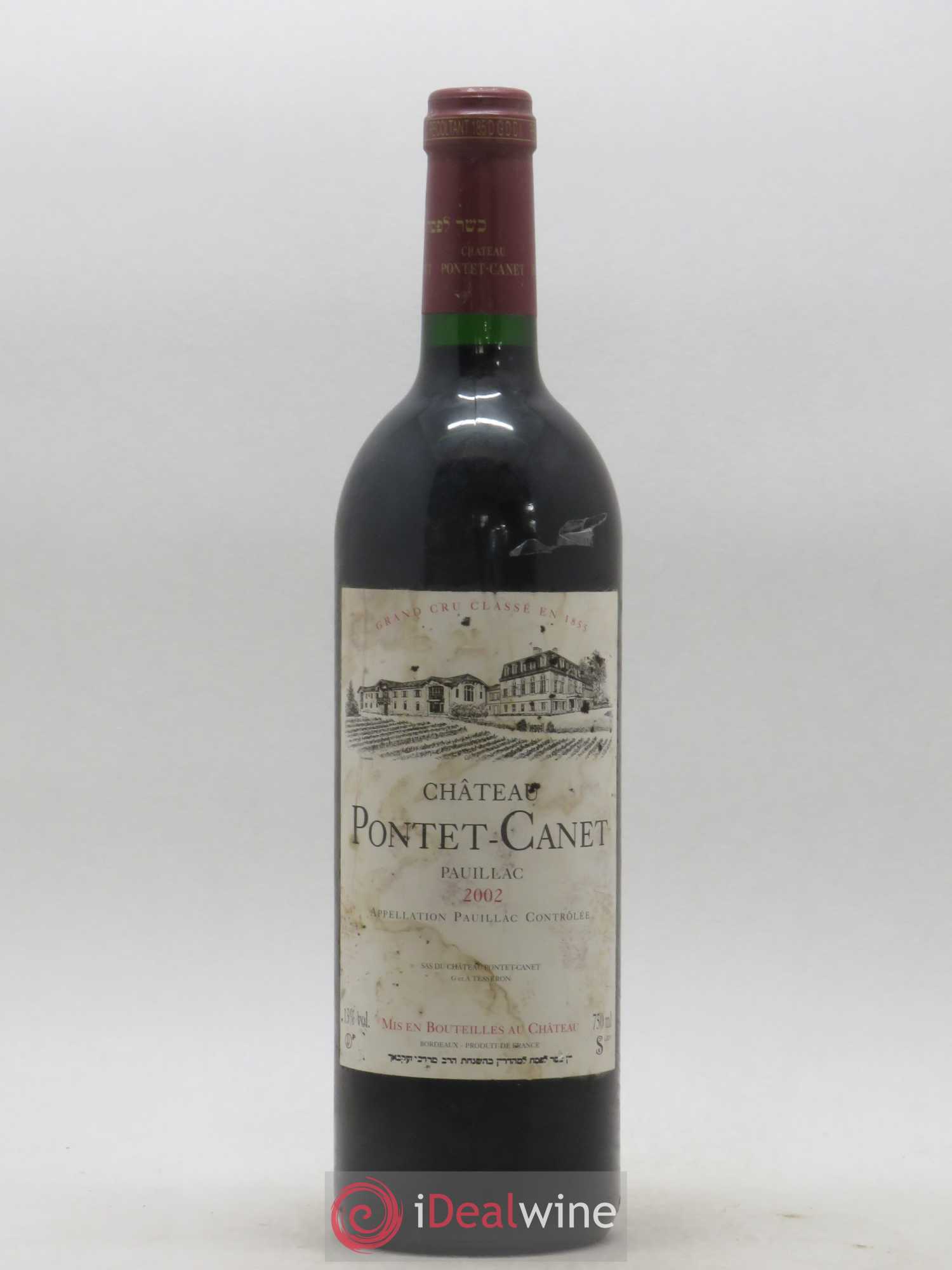 Château Pontet Canet 5ème Grand Cru Classé cuvée Casher 2002 - Lot de 1 bouteille - 0
