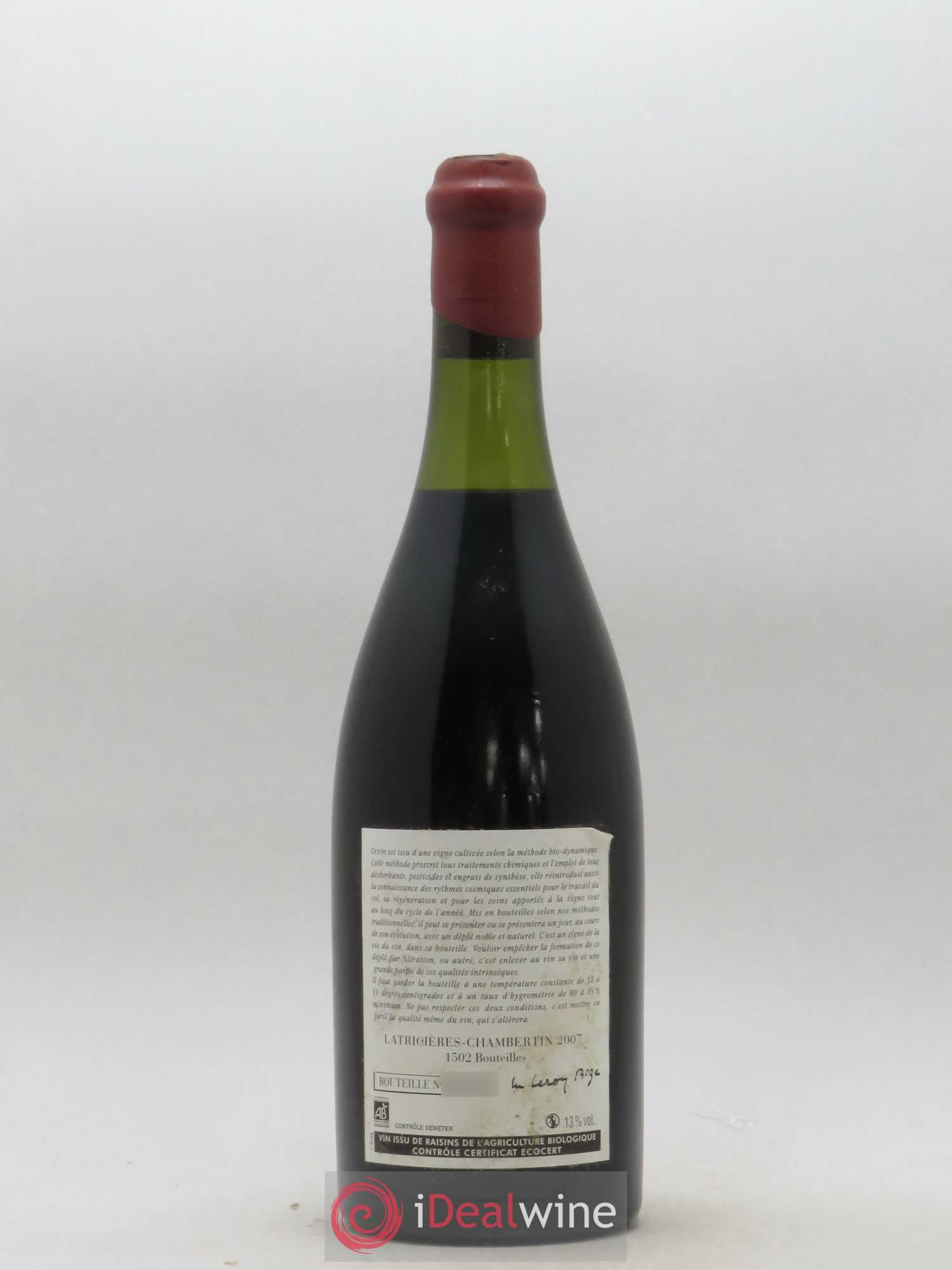 Latricières-Chambertin Grand Cru Leroy (Domaine) 2007 - Lotto di 1 bottiglia - 1