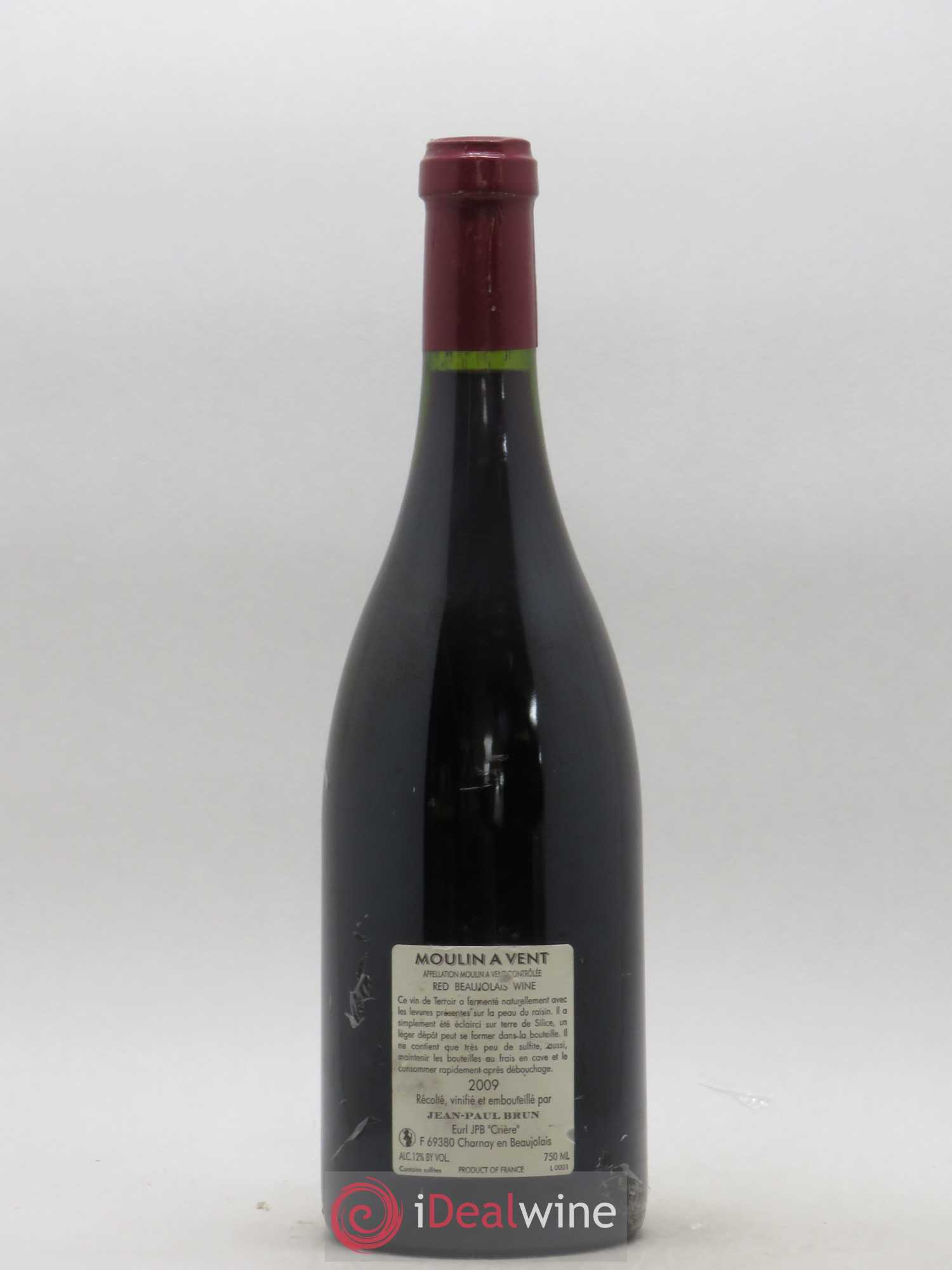 Moulin-à-Vent Terres dorées - J-P. Brun (Domaine des) 2009 - Lot de 1 bouteille - 1