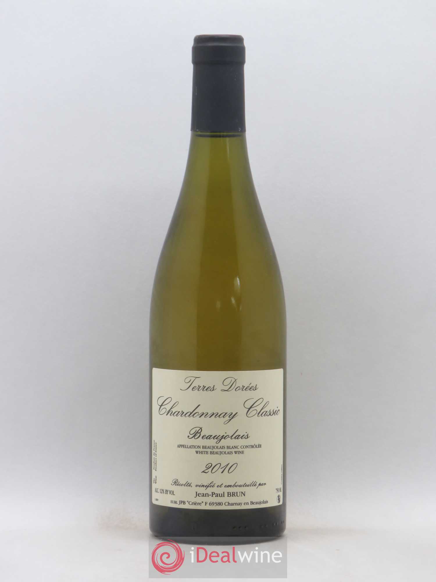Beaujolais Chardonnay Classic Terres dorées - J-P. Brun (Domaine des) (sans prix de réserve) 2010 - Lot de 1 bouteille - 0