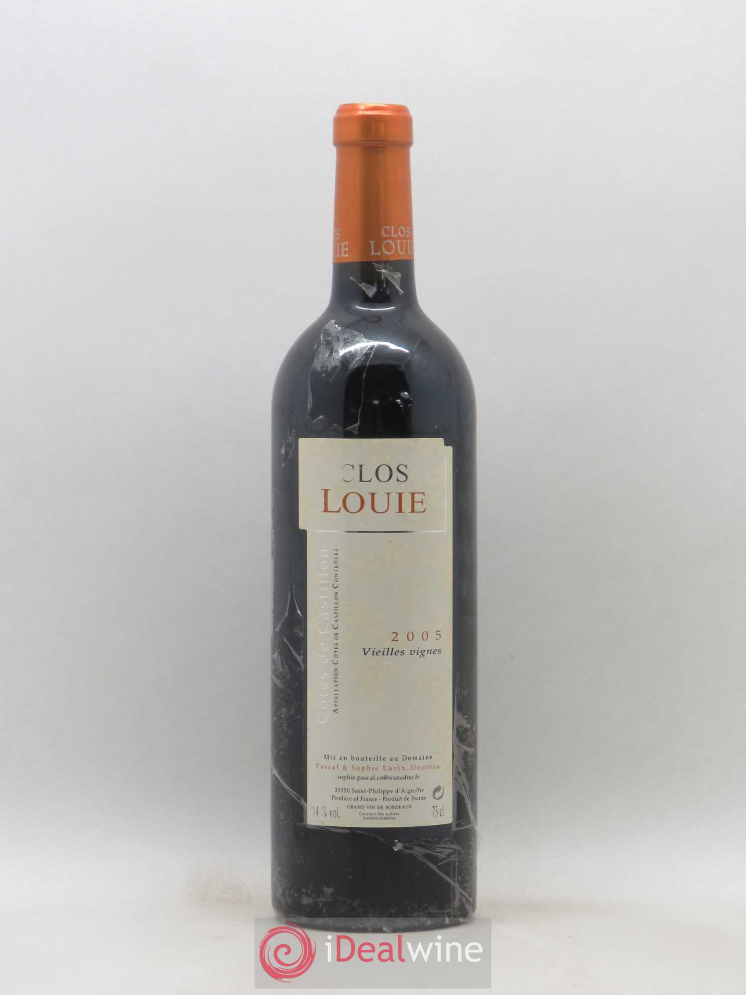 Castillon-Côtes-de-Bordeaux (Côtes-de-Castillon) Clos Louie Vieilles Vignes 2005 - Posten von 1 Flasche - 0