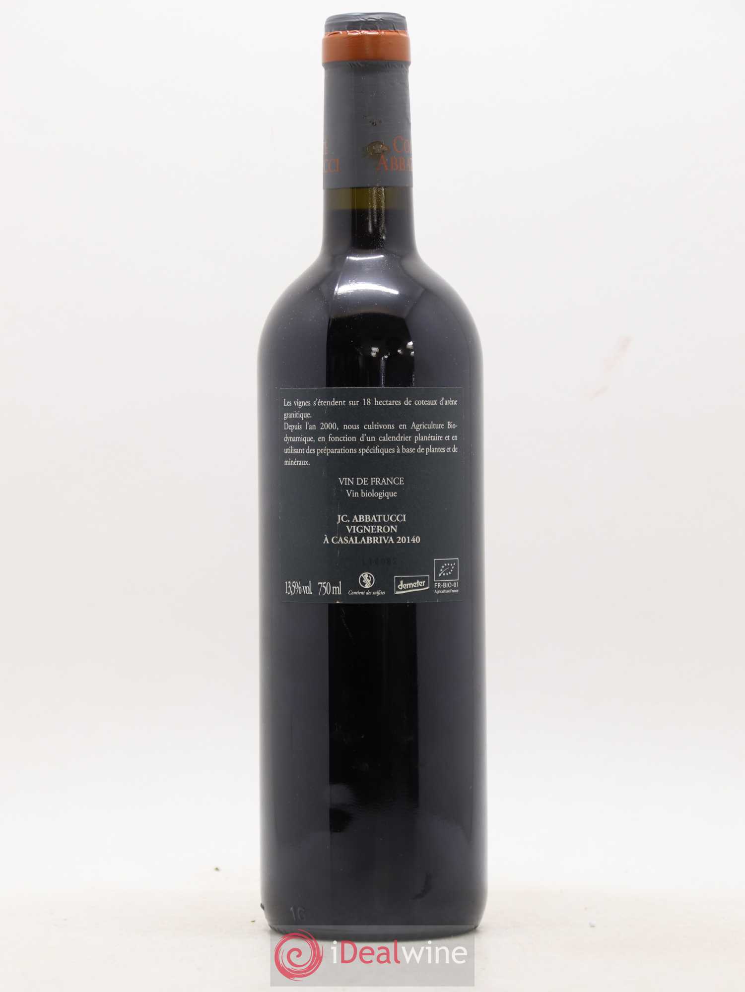 Vin de France Faustine Vieilles Vignes Comte Abbatucci (Domaine) 2016 - Lot de 1 bouteille - 1