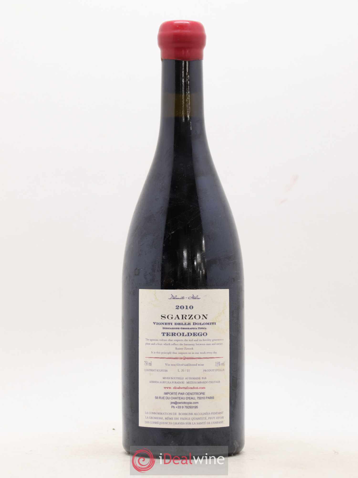 Vigneti delle Dolomiti IGT Sgarzon - Teroldego Elisabetta Foradori 2010 - Lot de 1 bouteille - 1