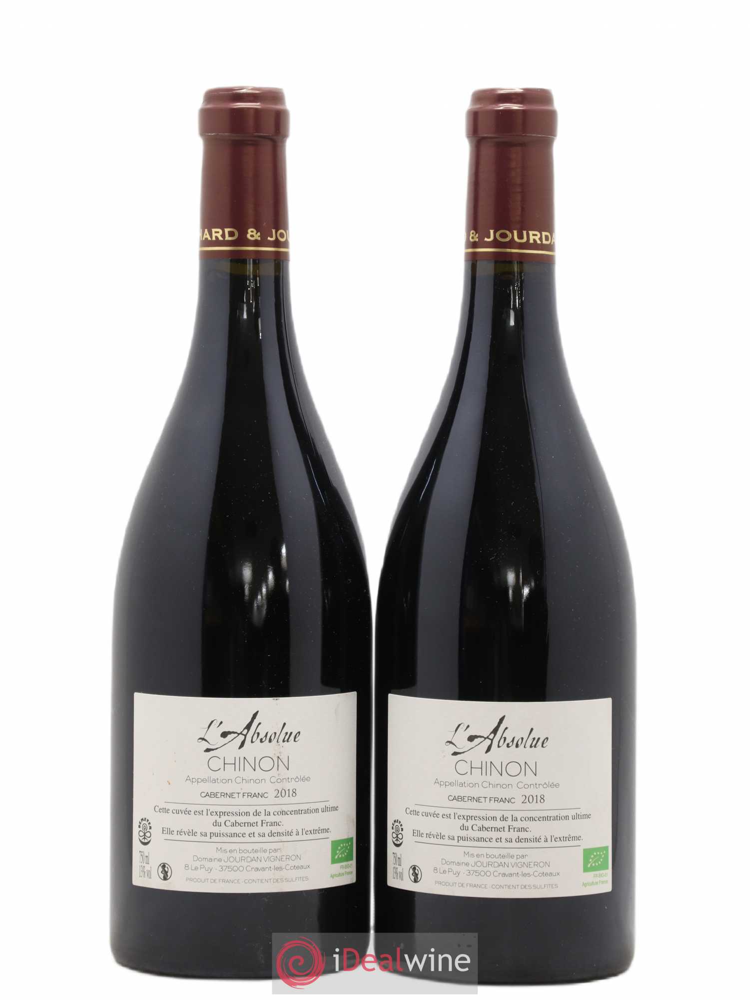 Chinon L'Absolue Jourdan & Pichard 2018 - Lot de 2 bouteilles - 1