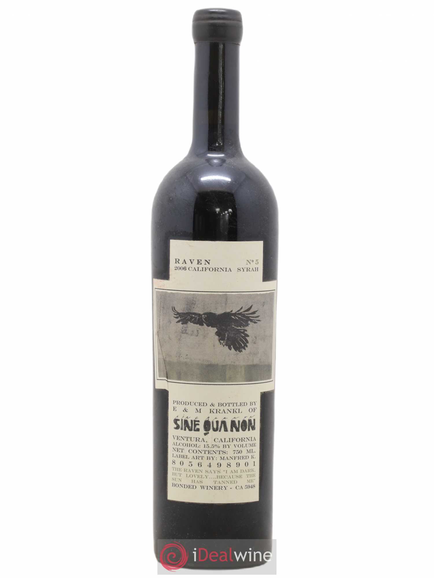 Santa Barbara Sine Qua Non Raven Manfred Krankl N°5 2006 - Lot de 1 bouteille - 0