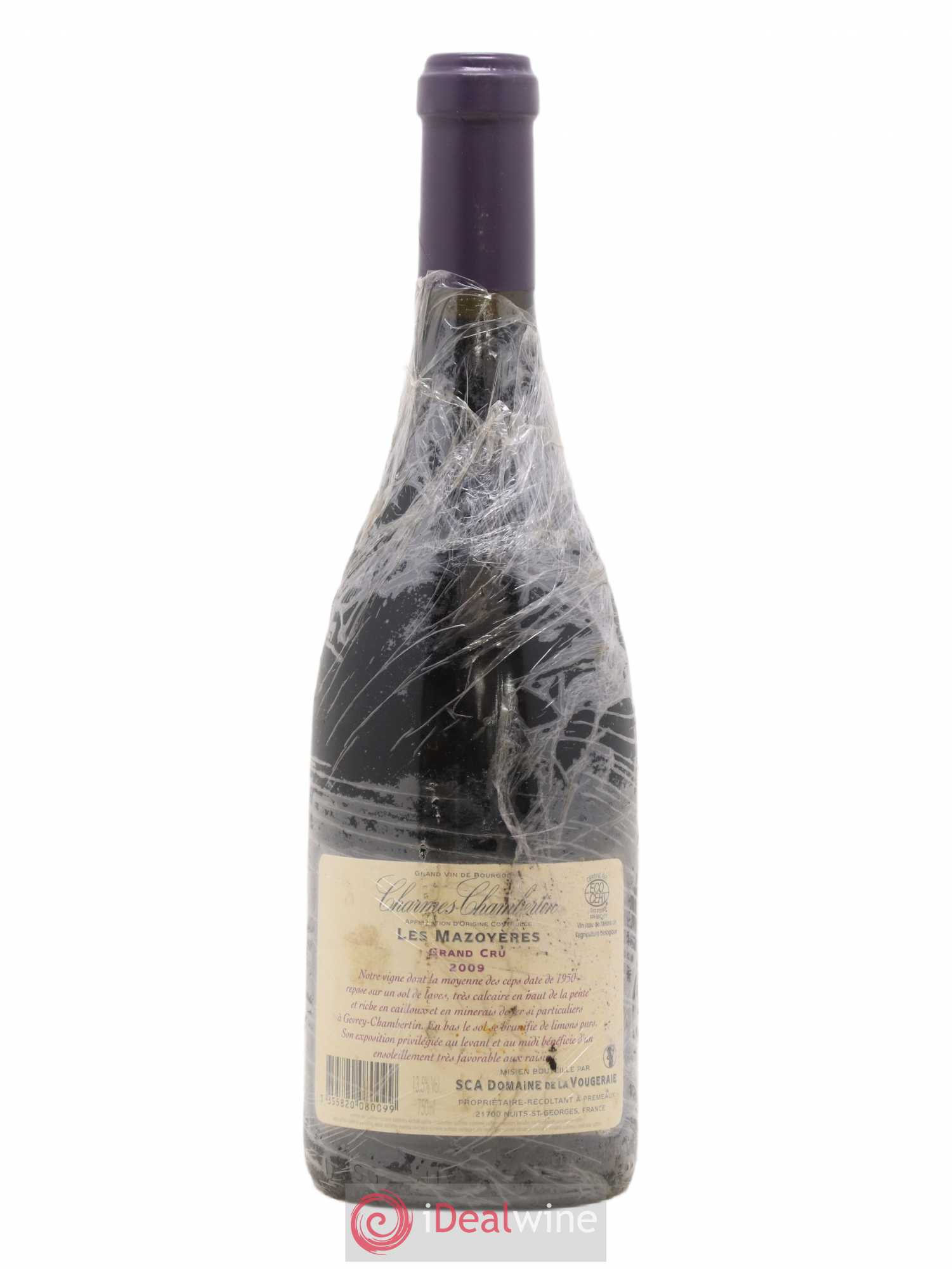 Charmes-Chambertin Grand Cru Les Mazoyères La Vougeraie 2009 - Lot de 1 bouteille - 1