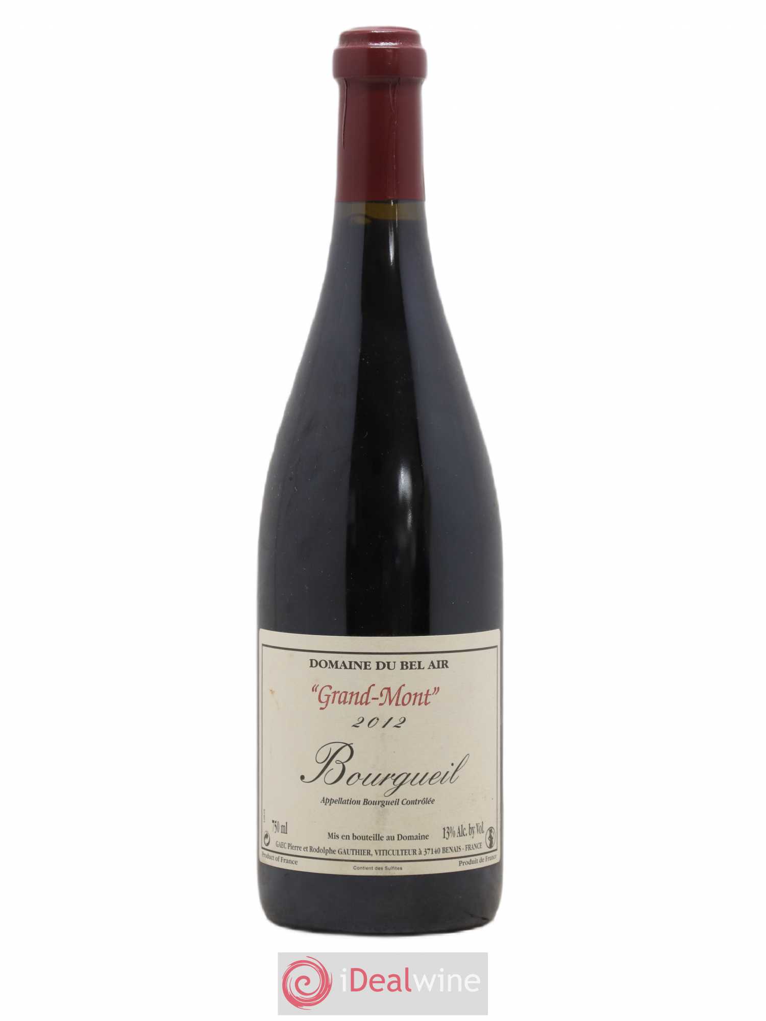 Bourgueil Grand Mont Domaine du Bel Air 2012 - Lot de 1 bouteille - 0