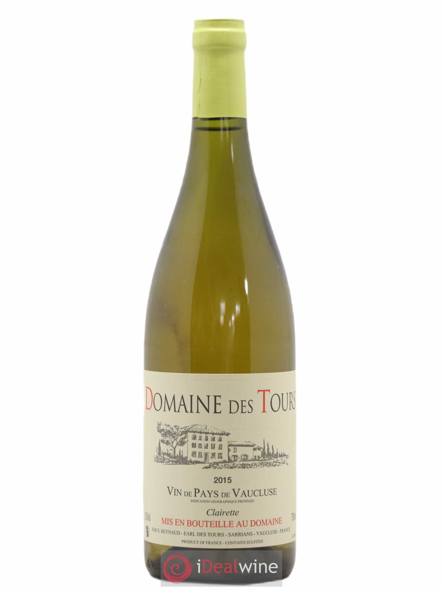 Vaucluse (Vin de Pays de Vaucluse) Domaine des Tours Emmanuel Reynaud clairette 2015 - Lot de 1 bouteille - 0