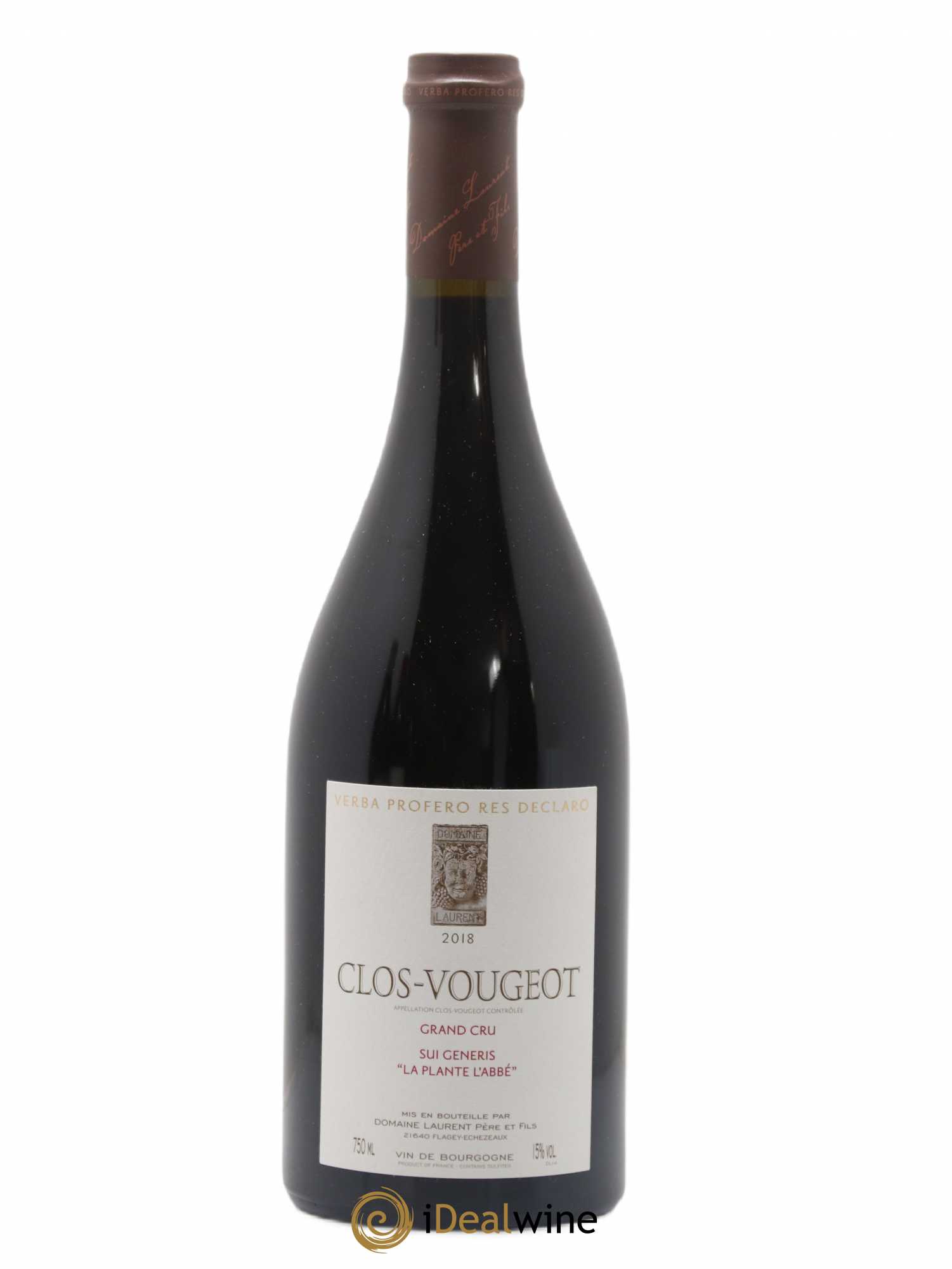 Clos de Vougeot Grand Cru Vieilles vignes Sui Generis Dominique Laurent 2018 - Lot de 1 bouteille - 0