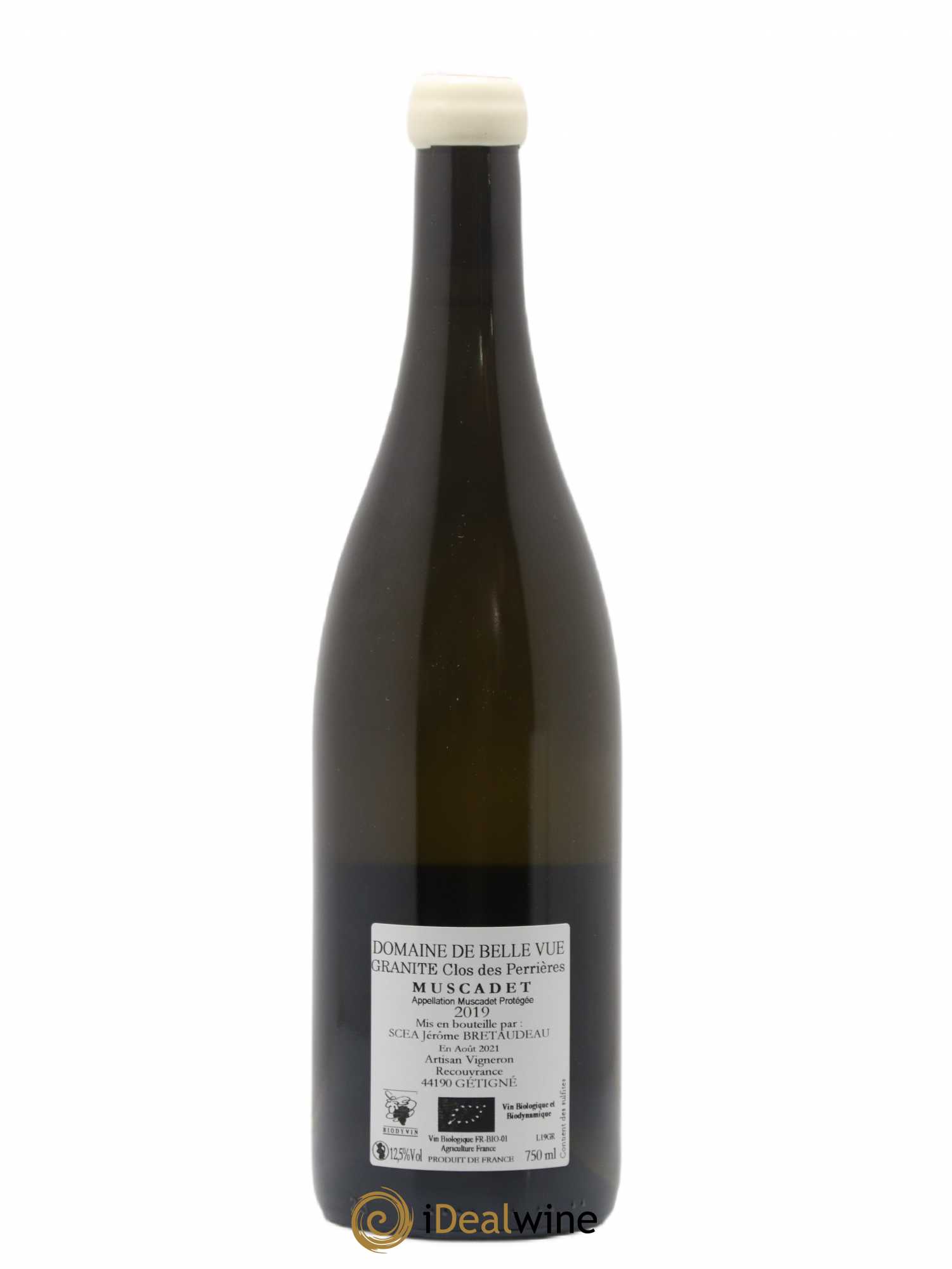 Muscadet-Sèvre-et-Maine Granite Clos des Perrières Jérôme Bretaudeau - Domaine de Bellevue 2019 - Lot de 1 bouteille - 1