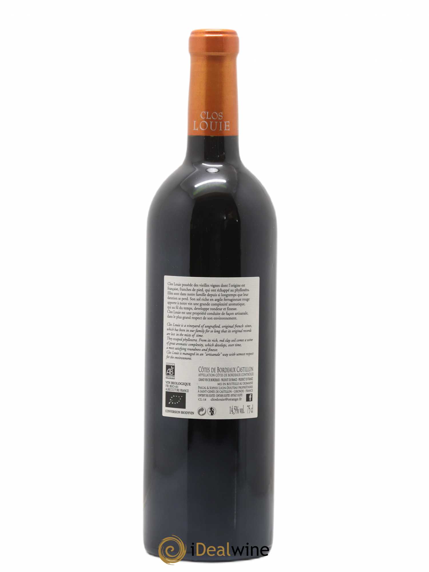 Castillon-Côtes-de-Bordeaux (Côtes-de-Castillon) Clos Louie 2018 - Lot de 1 bouteille - 1