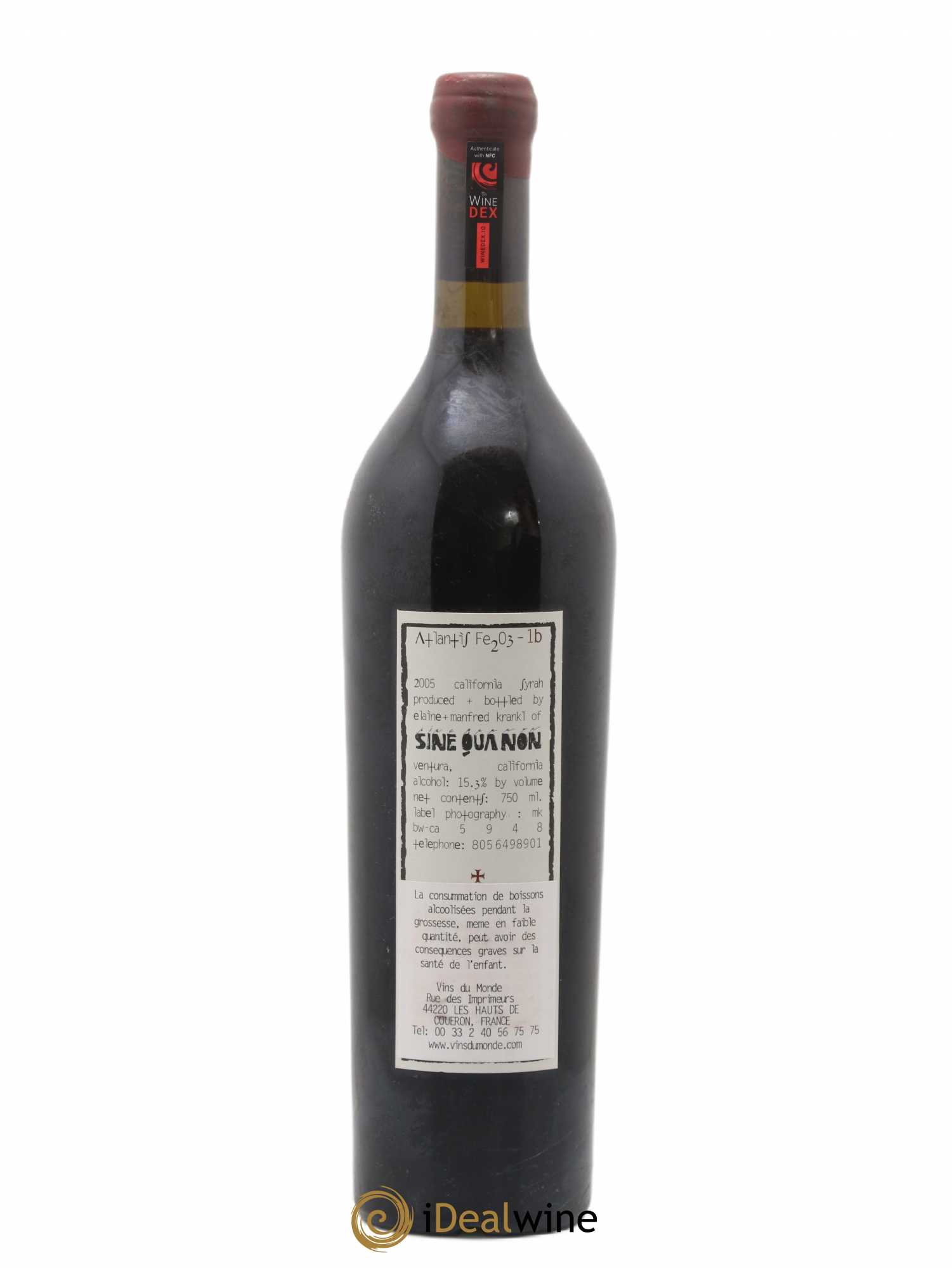 USA Californie Atlantis Fe2O3 Syrah Sine Qua Non 2005 - Posten von 1 Flasche - 1