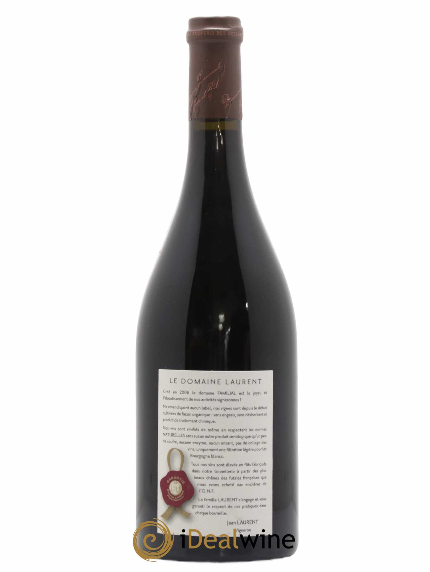 Clos de Vougeot Grand Cru Vieilles vignes Sui Generis Dominique Laurent La Plante de L'Abbé 2018 - Lot de 1 bouteille - 1