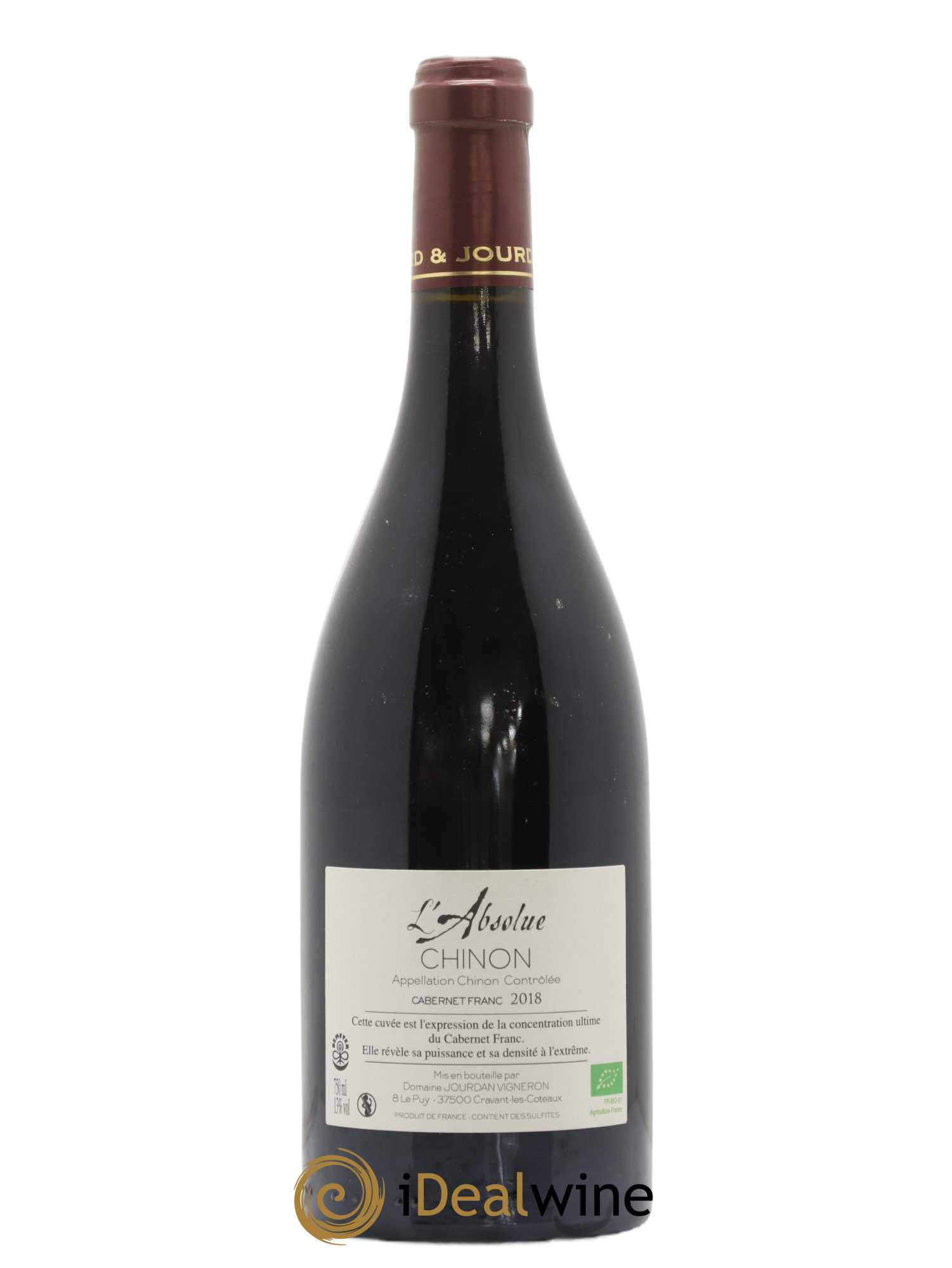 Chinon L'Absolue Domaine Jourdan & Pichard 2018 - Lot de 1 bouteille - 1
