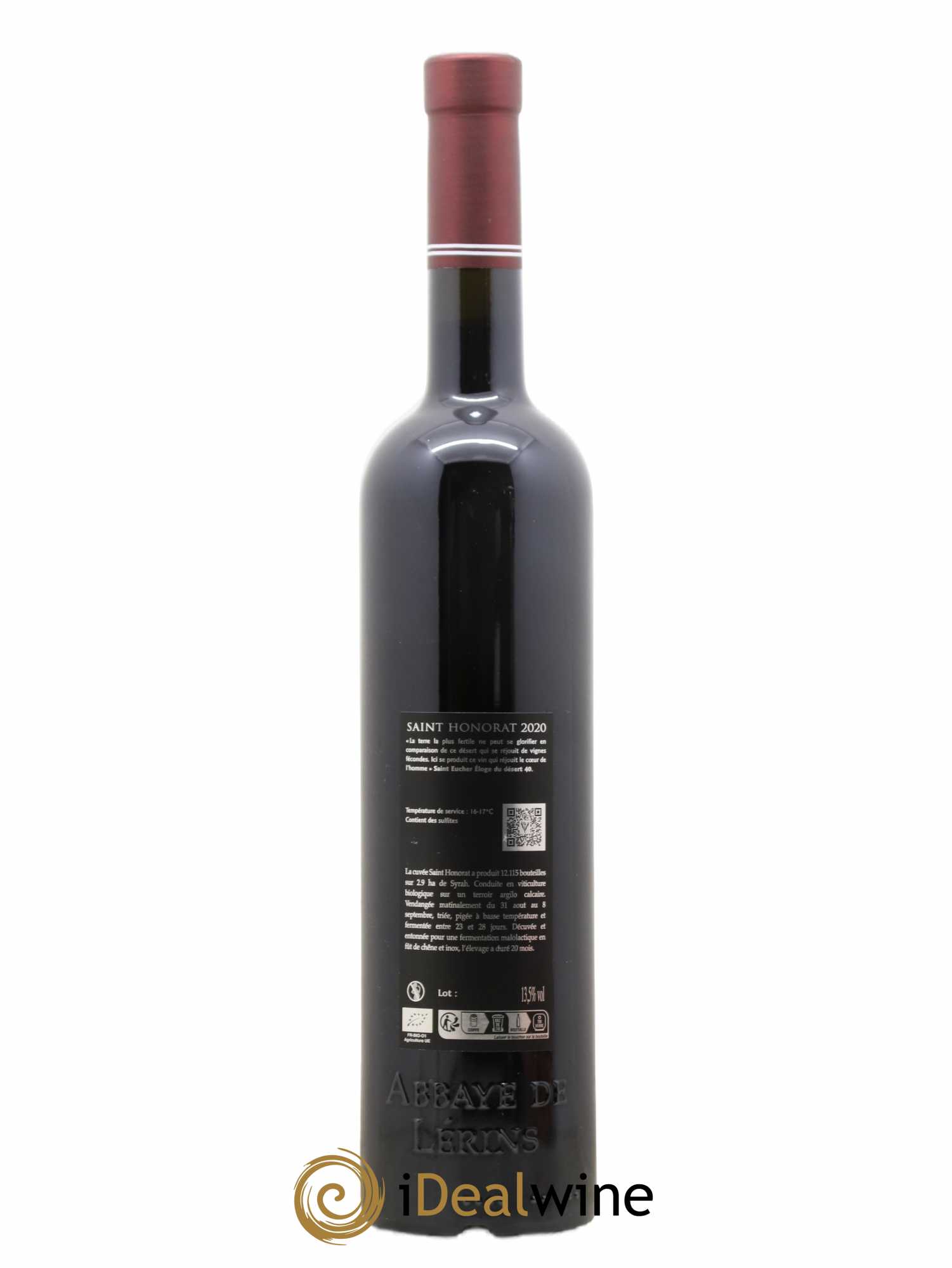 IGP Méditerranée Abbaye de Lérins Vin de Pays Cuvée Saint Honorat Lérina SARL 2020 - Lot de 1 bouteille - 1