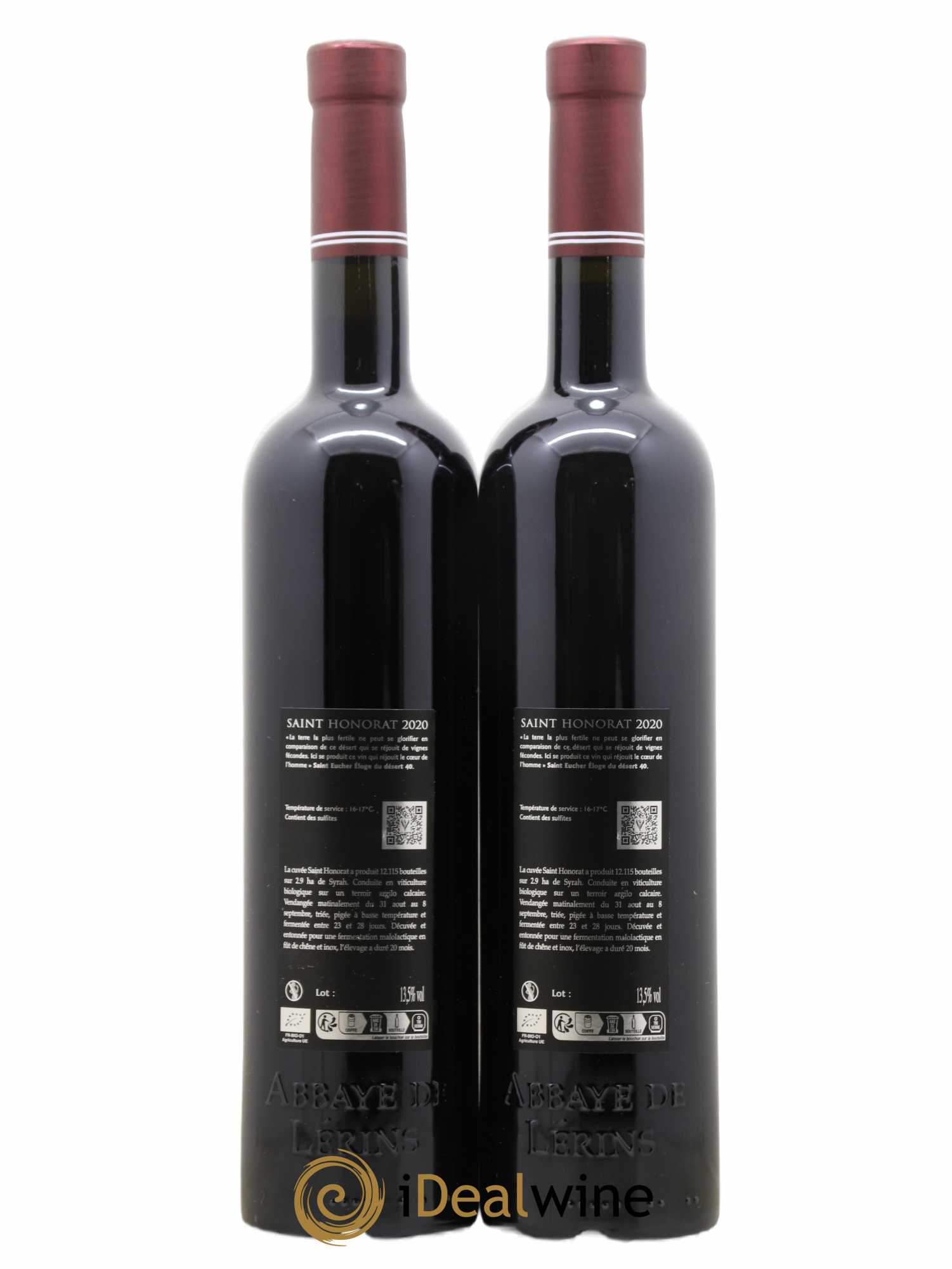 Méditerranée Abbaye de Lérins Cuvée Saint Honorat Lérina SARL 2020 - Lot de 2 bouteilles - 1