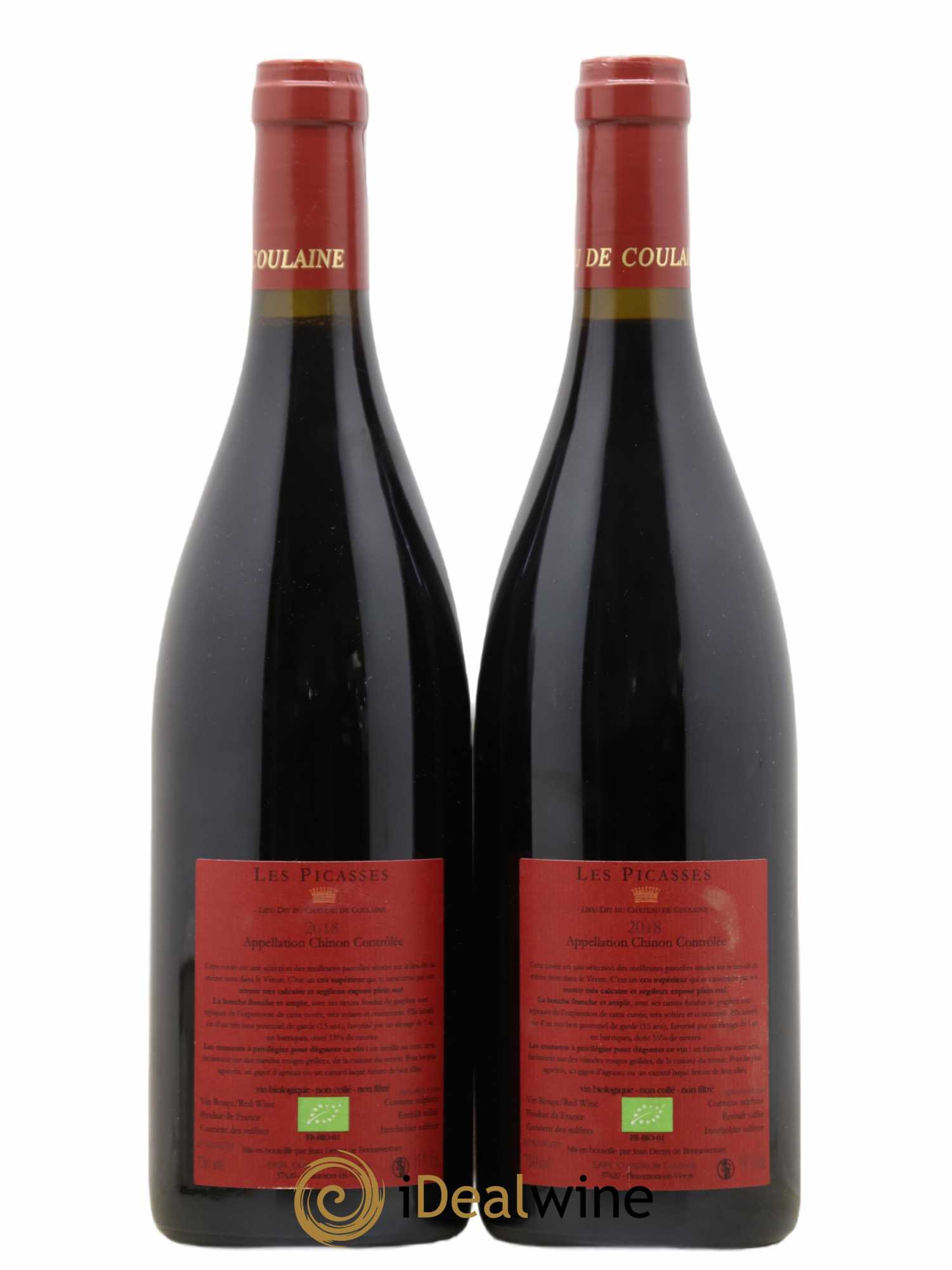 Chinon Les Picasses Château de Coulaine 2018 - Lot de 2 bouteilles - 1