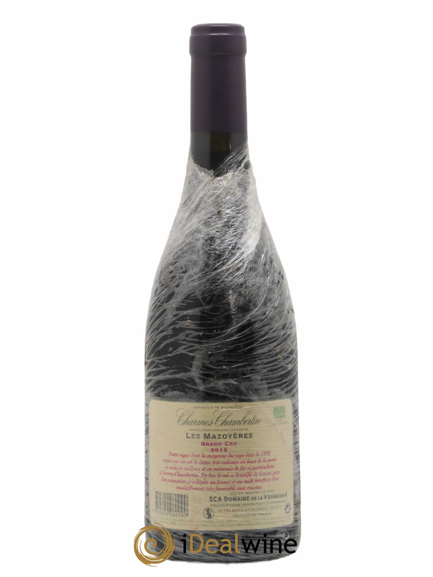Charmes-Chambertin Grand Cru Les Mazoyères La Vougeraie 2013 - Lot de 1 bouteille - 1