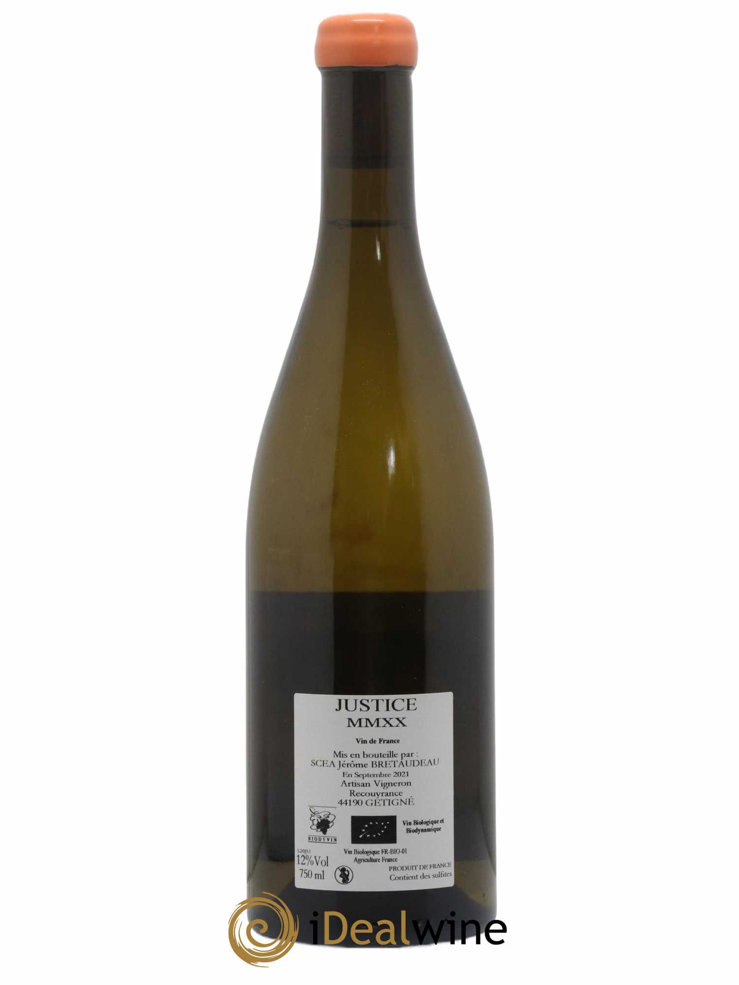 Vin de France La Justice Jérôme Bretaudeau - Domaine de Bellevue 2020 - Lot de 1 bouteille - 1