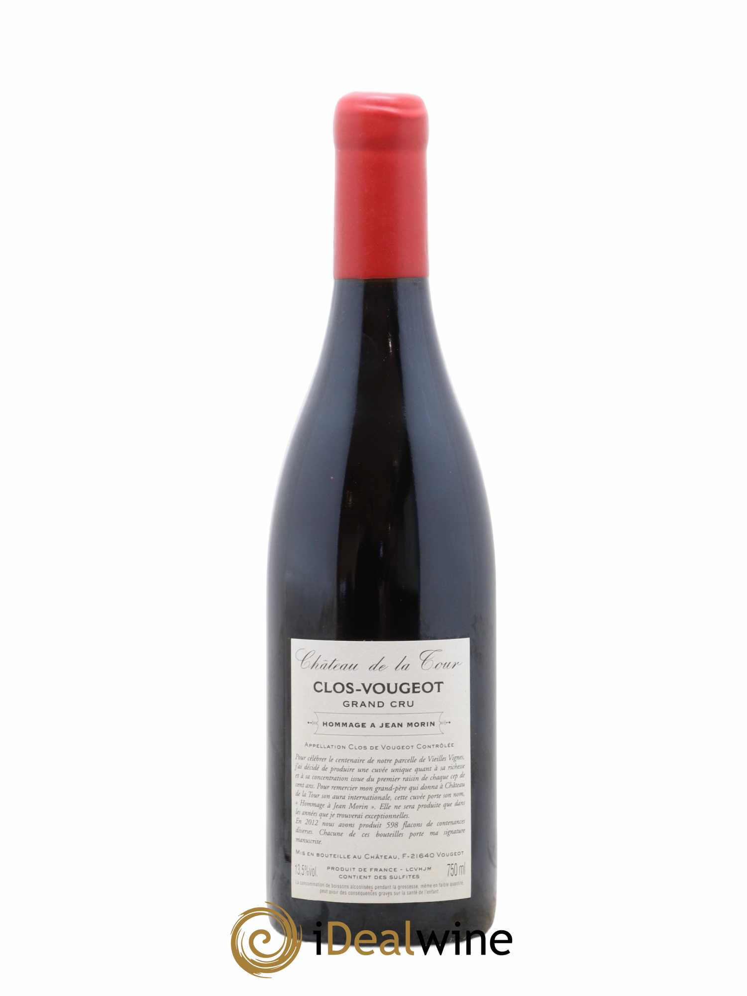 Clos de Vougeot Grand Cru Hommage à Jean Morin Château de La Tour 2012 - Lot de 1 bouteille - 1