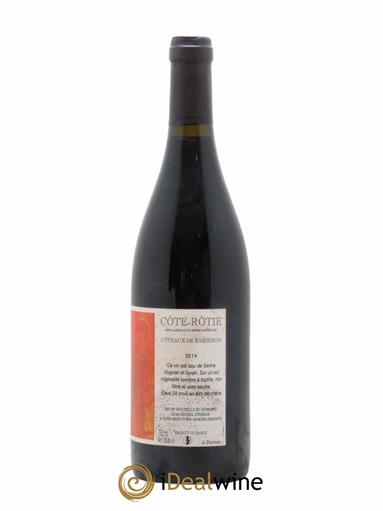Côte-Rôtie Coteaux de Bassenon Jean-Michel Stephan 2014 - Lot de 1 bouteille - 1