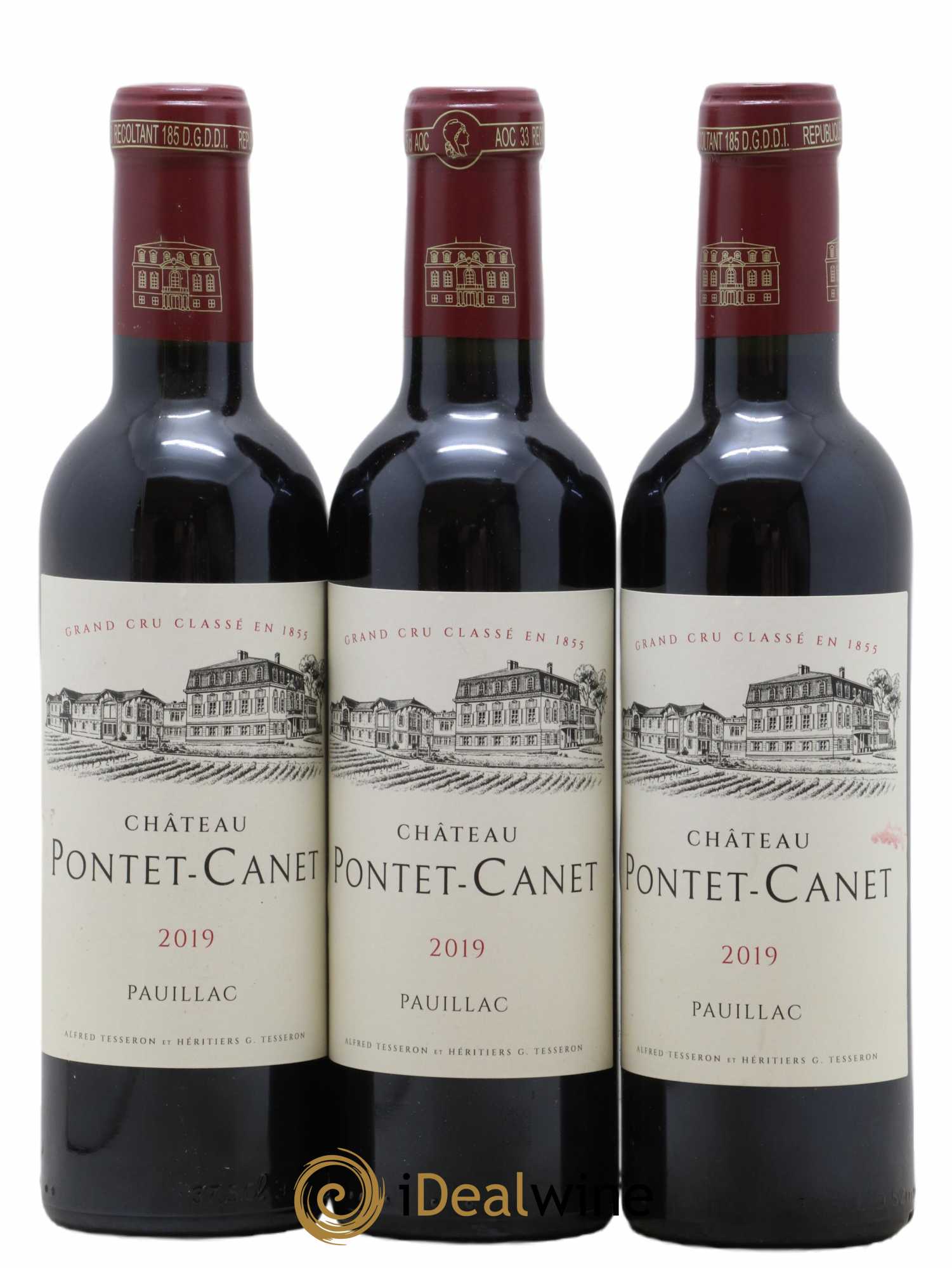 Château Pontet Canet 5ème Grand Cru Classé 2019 - Lot de 3 demi bouteilles - 0