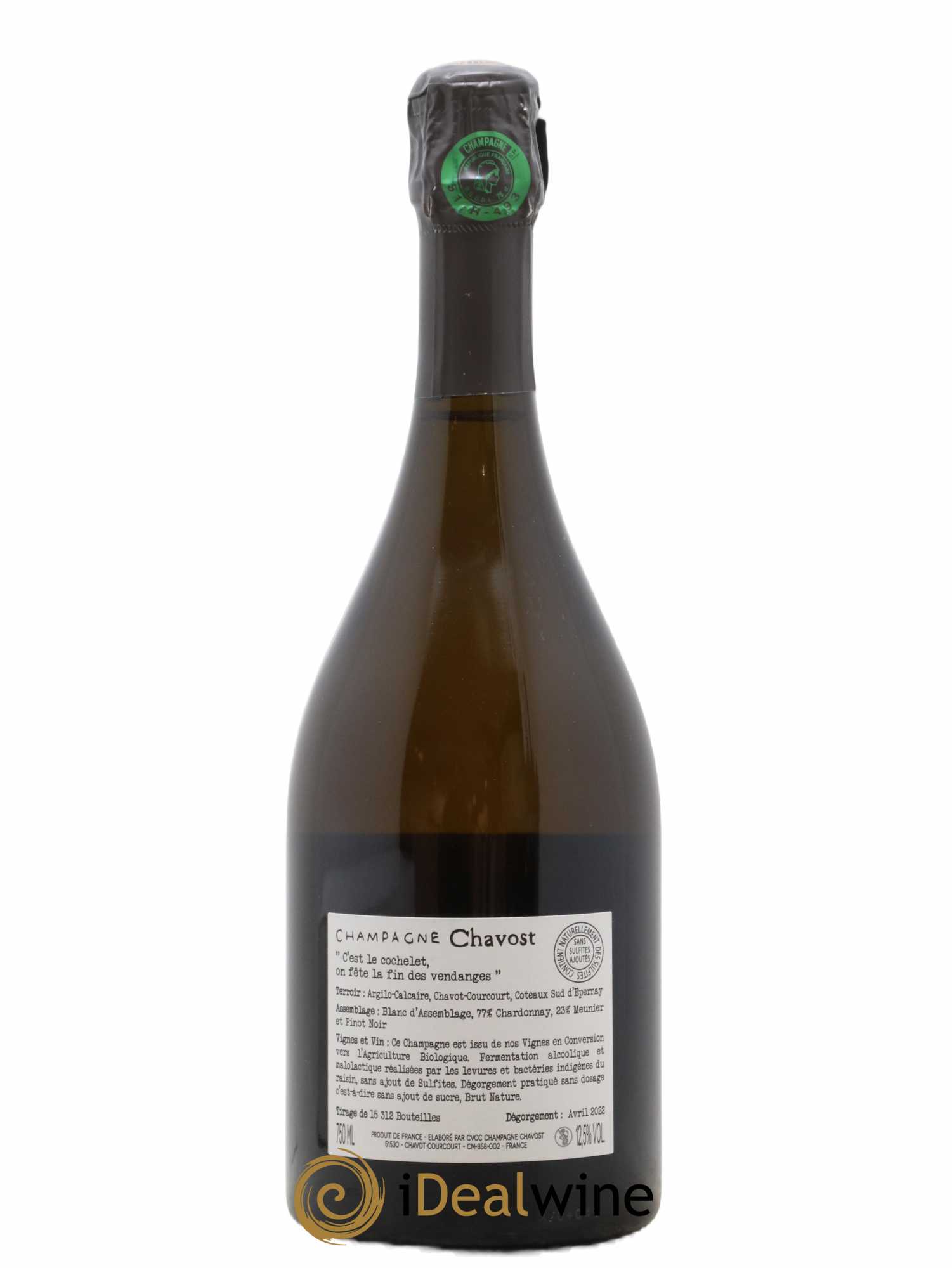 Champagne Domaine Chavost  Brut Nature - Lot de 1 bouteille - 1