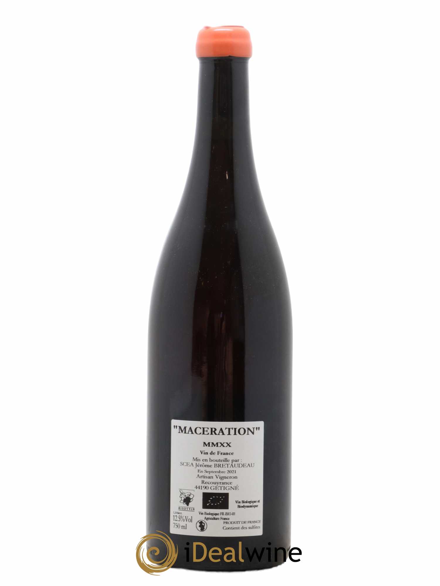 Vin de France Macération Jérôme Bretaudeau - Domaine de Bellevue 2020 - Lot de 1 bouteille - 1