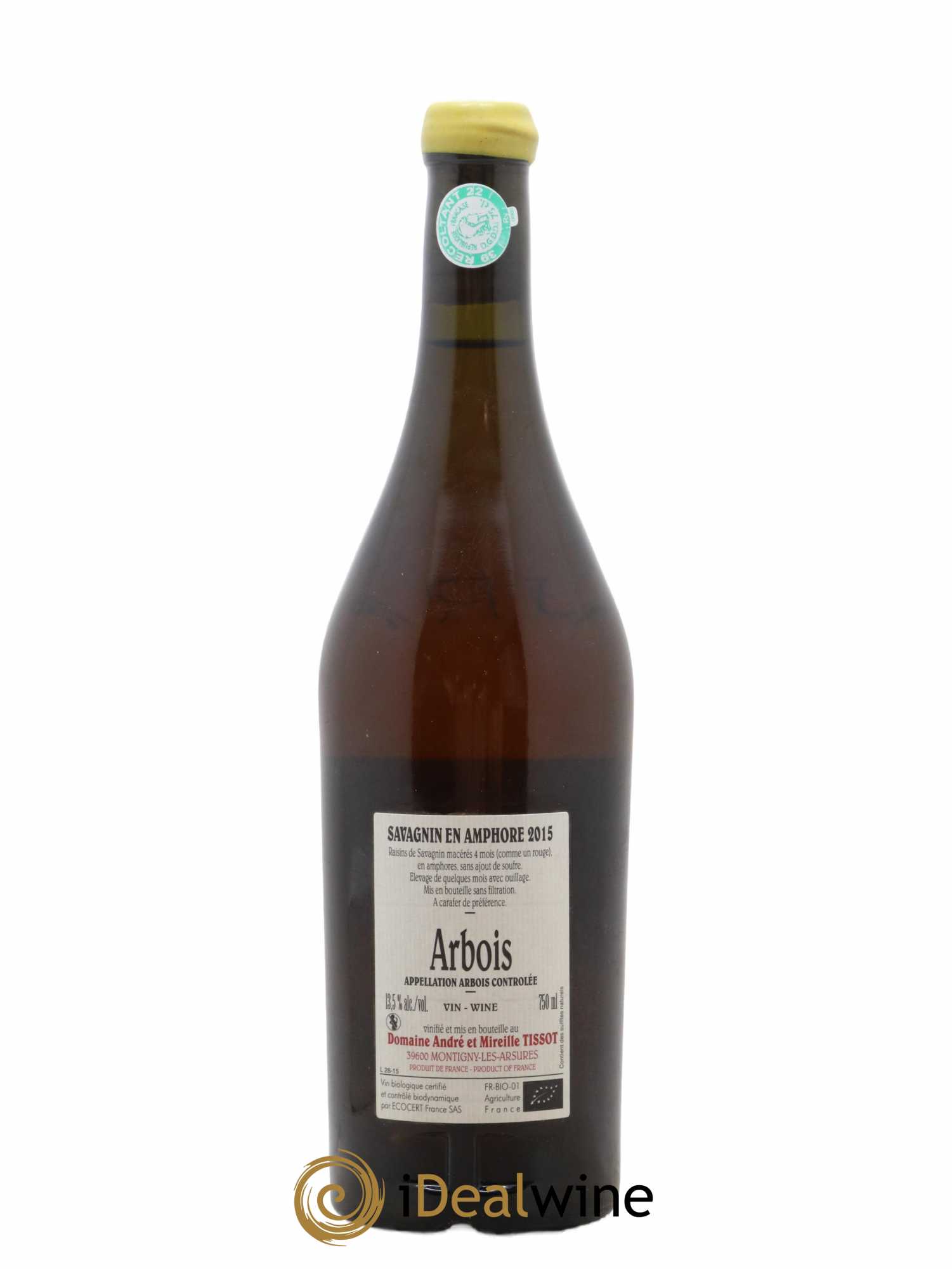 Arbois Savagnin En Amphore Bénédicte et Stéphane Tissot 2015 - Lot de 1 bouteille - 1