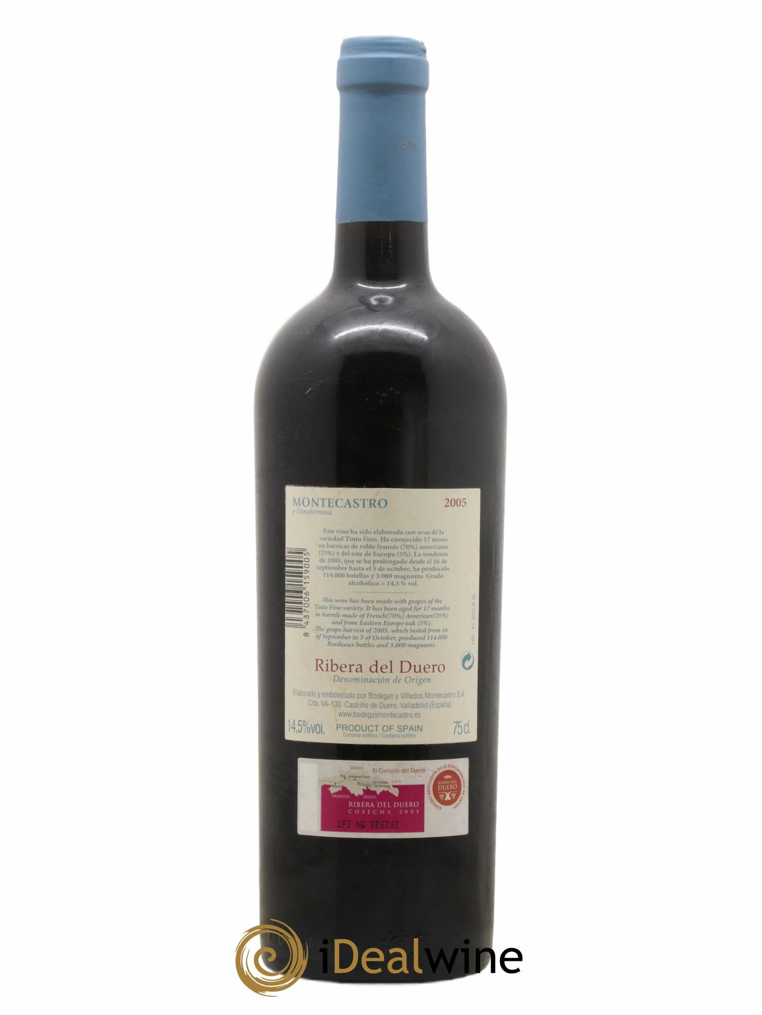 Ribera Del Duero DO Montecastro y Llanahermosa Bodegas Montecastro 2005 - Lot de 1 bouteille - 1