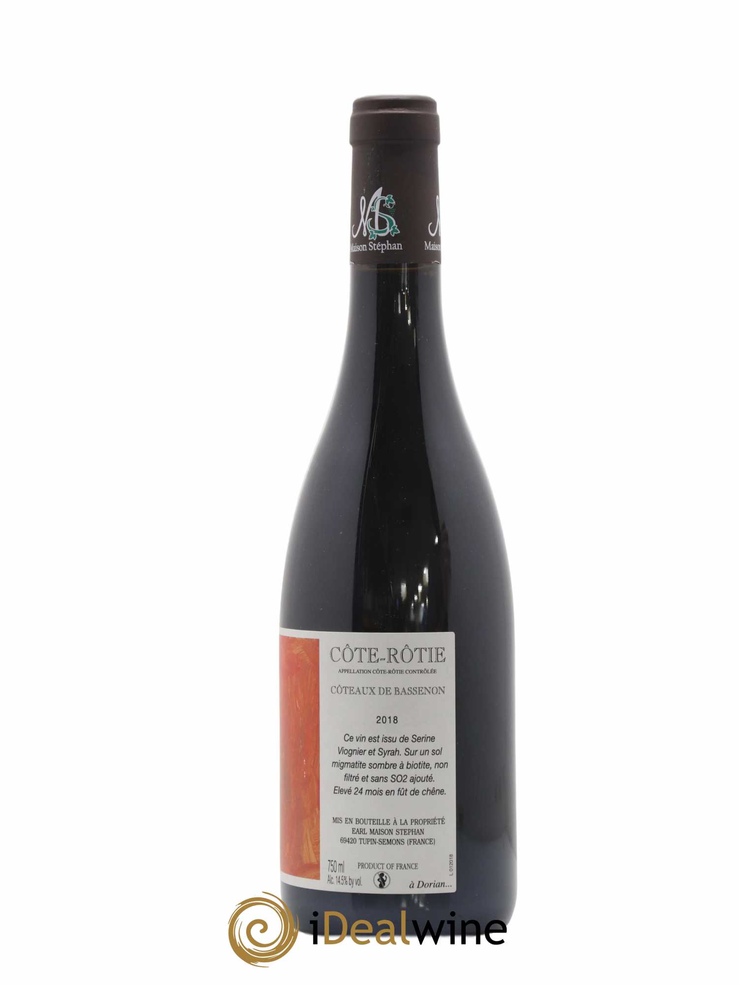 Côte-Rôtie Coteaux de Bassenon Jean-Michel Stephan 2018 - Lot de 1 bouteille - 1