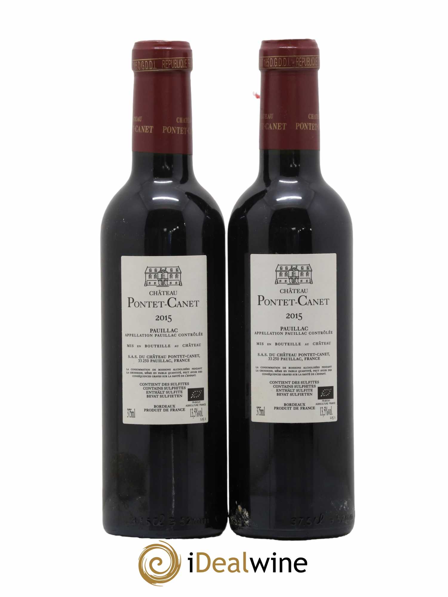 Château Pontet Canet 5ème Grand Cru Classé 2015 - Lot of 2 half-bottles - 1