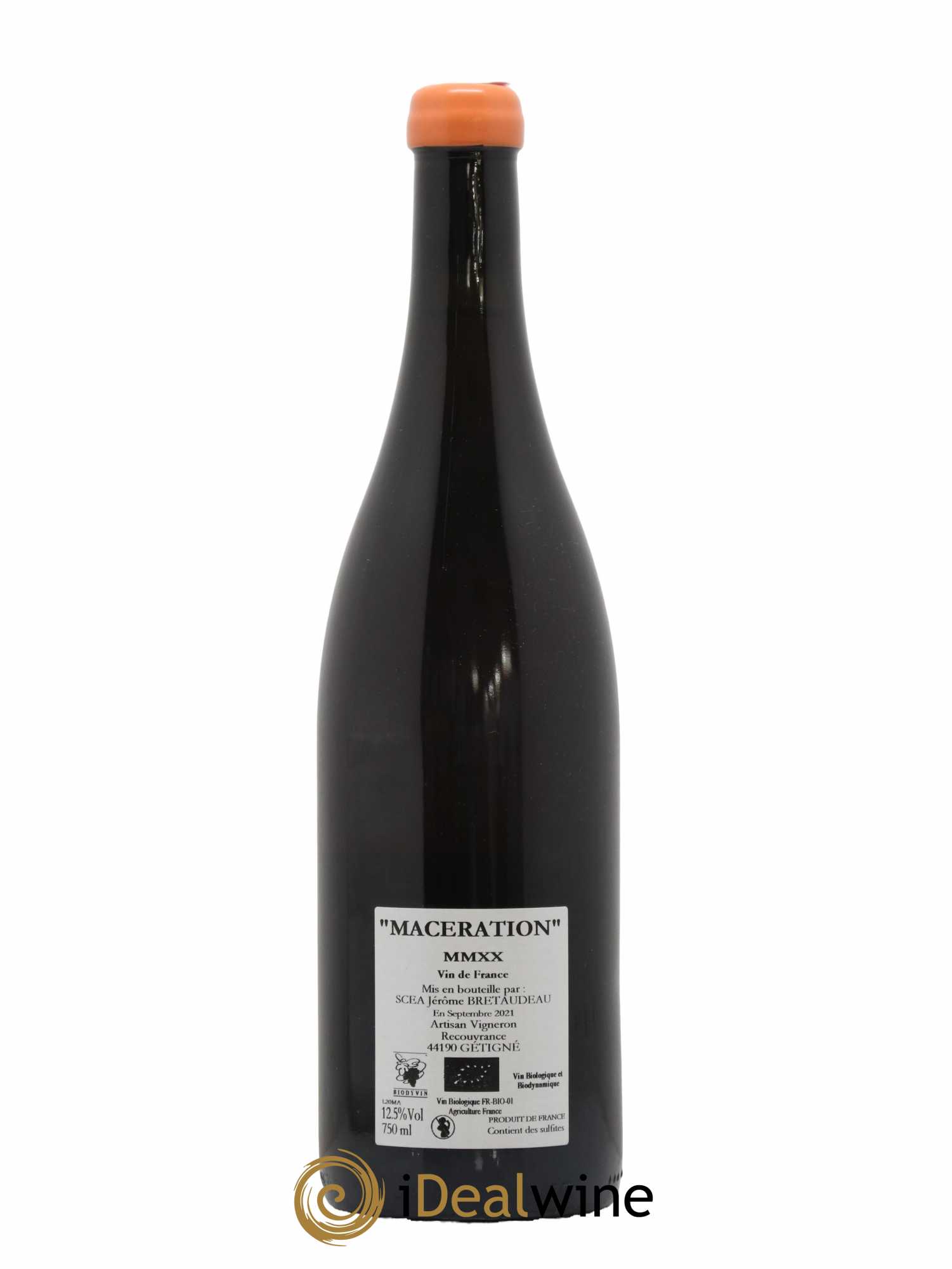 Vin de France Macération Jérôme Bretaudeau - Domaine de Bellevue 2020 - Lot de 1 bouteille - 1