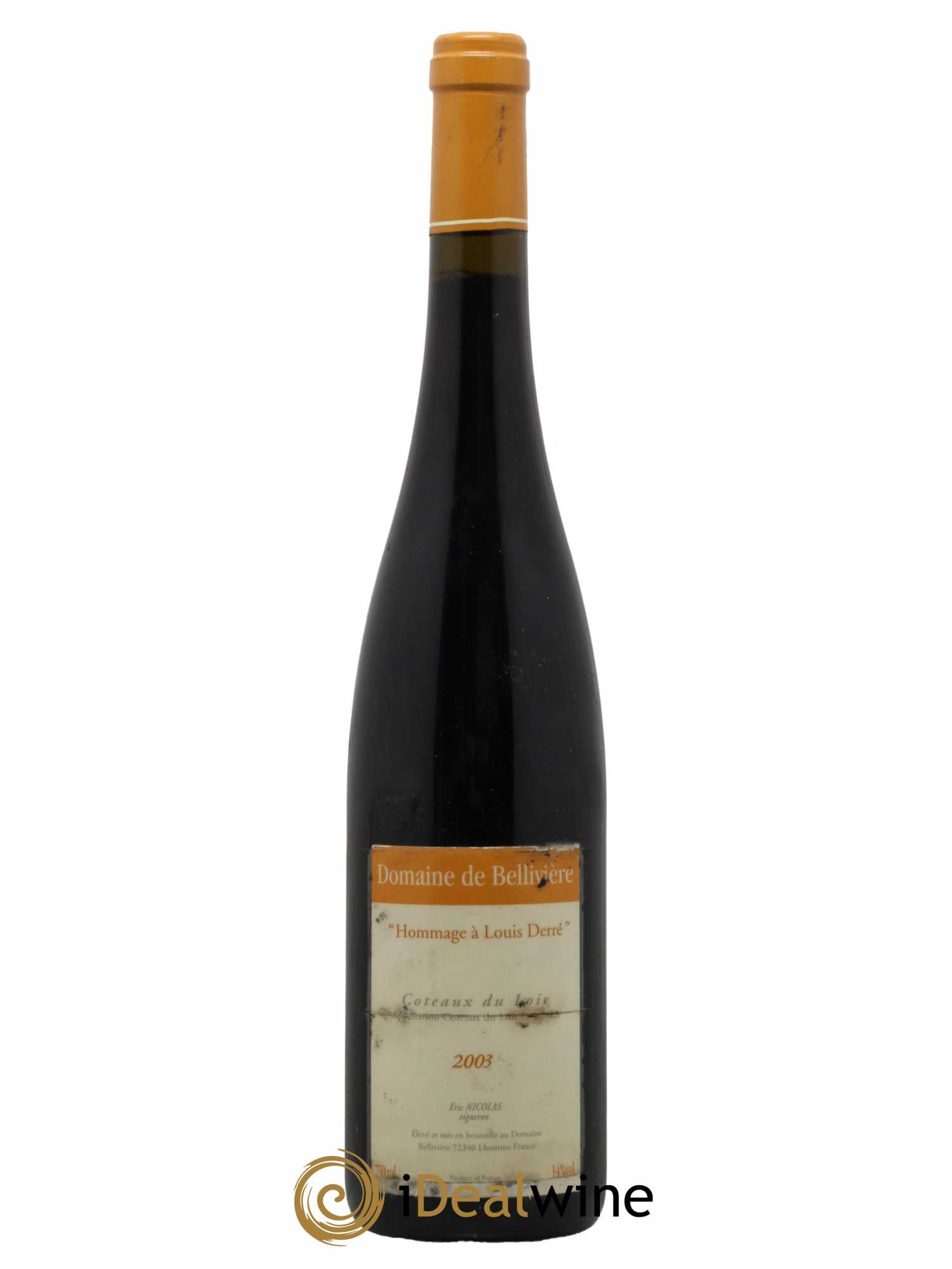 Coteaux du Loir Hommage à Louis Derré Domaine de Bellivière 2003 - Lot de 1 bouteille - 0