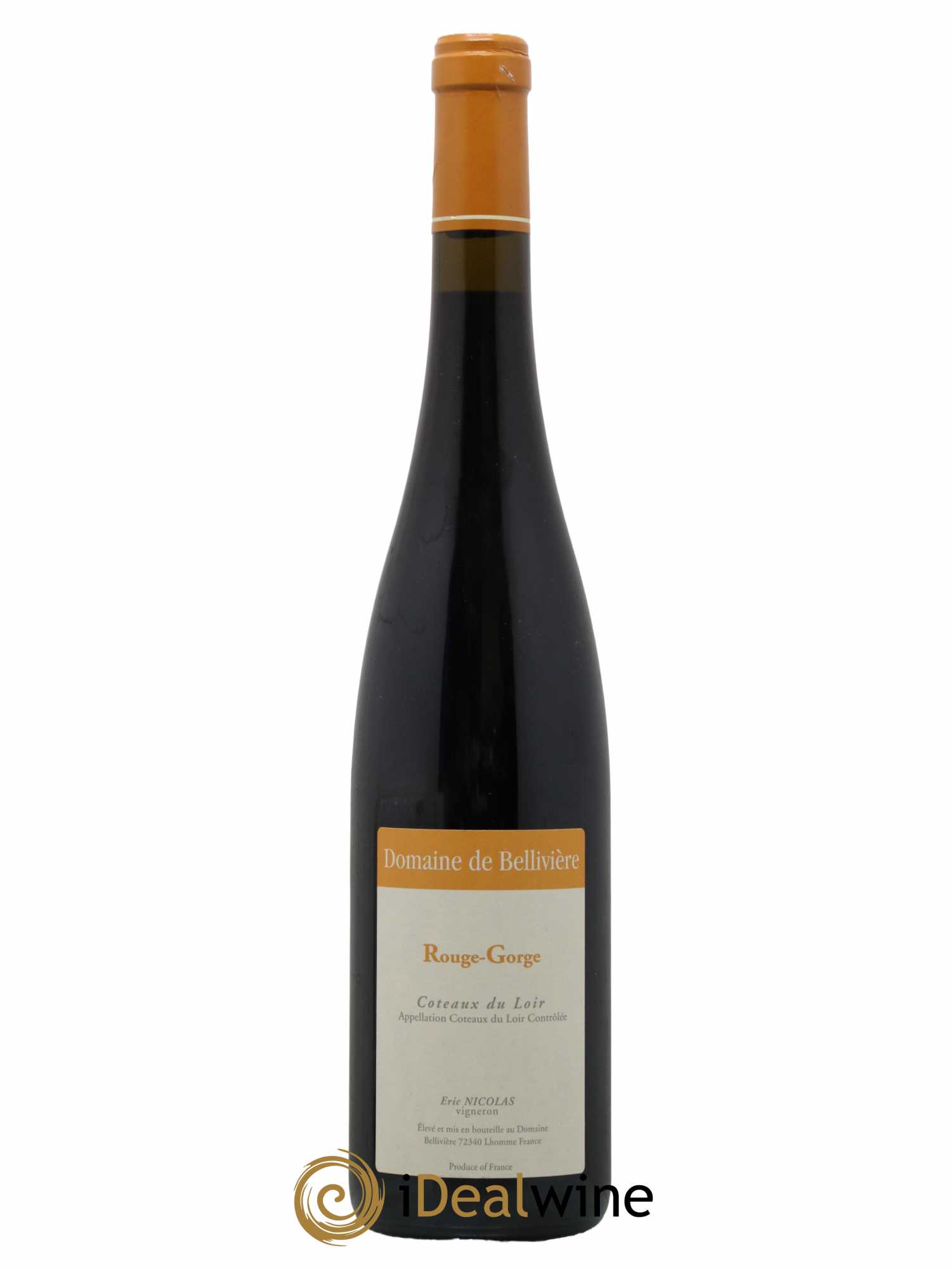 Coteaux du Loir Le Rouge Gorge Domaine de Bellivière 2018 - Lot de 1 bouteille - 0