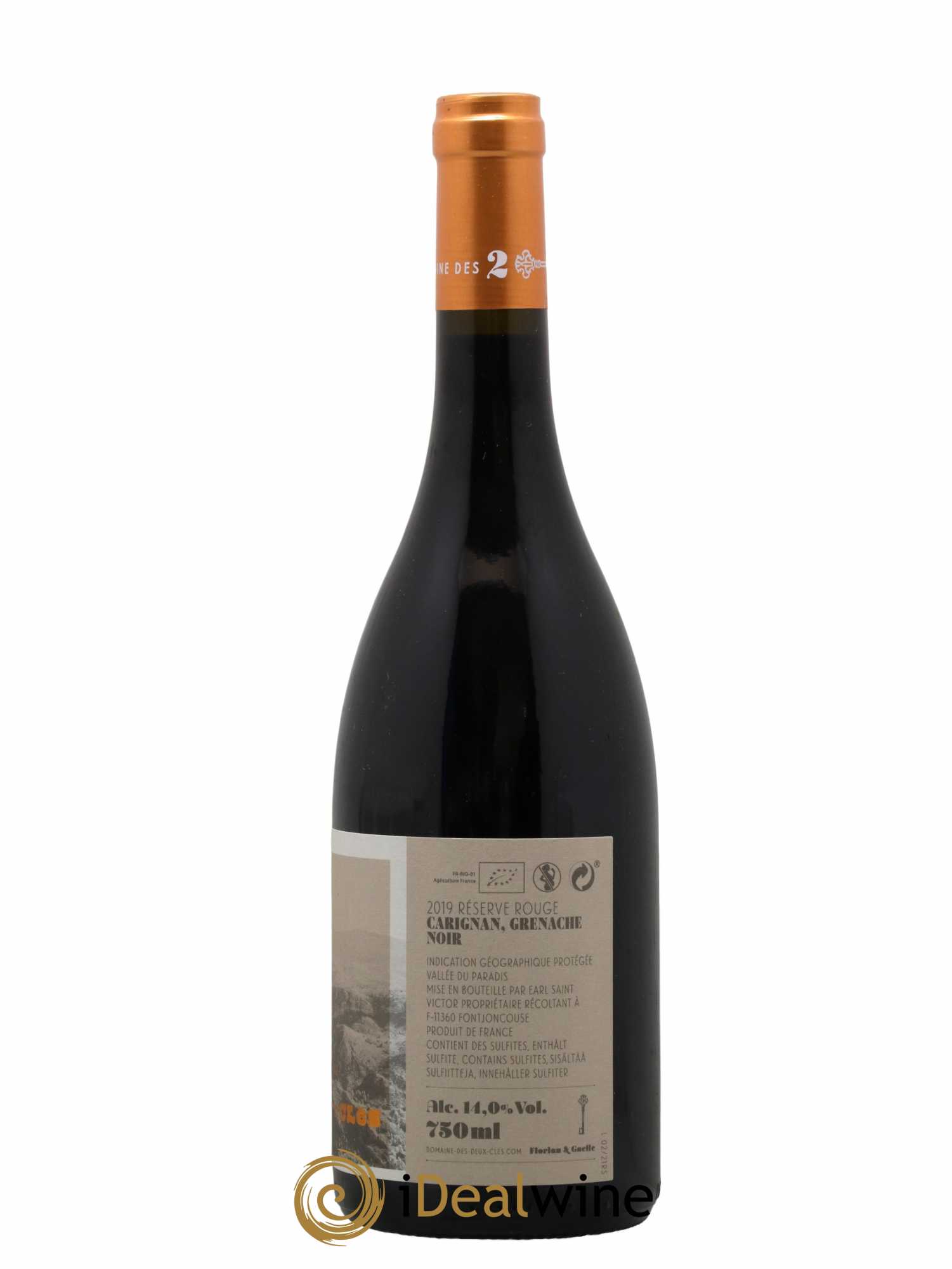 Languedoc IGP Vallée du Paradis Réserve Domaine des 2 Clés 2019 - Posten von 1 Flasche - 1