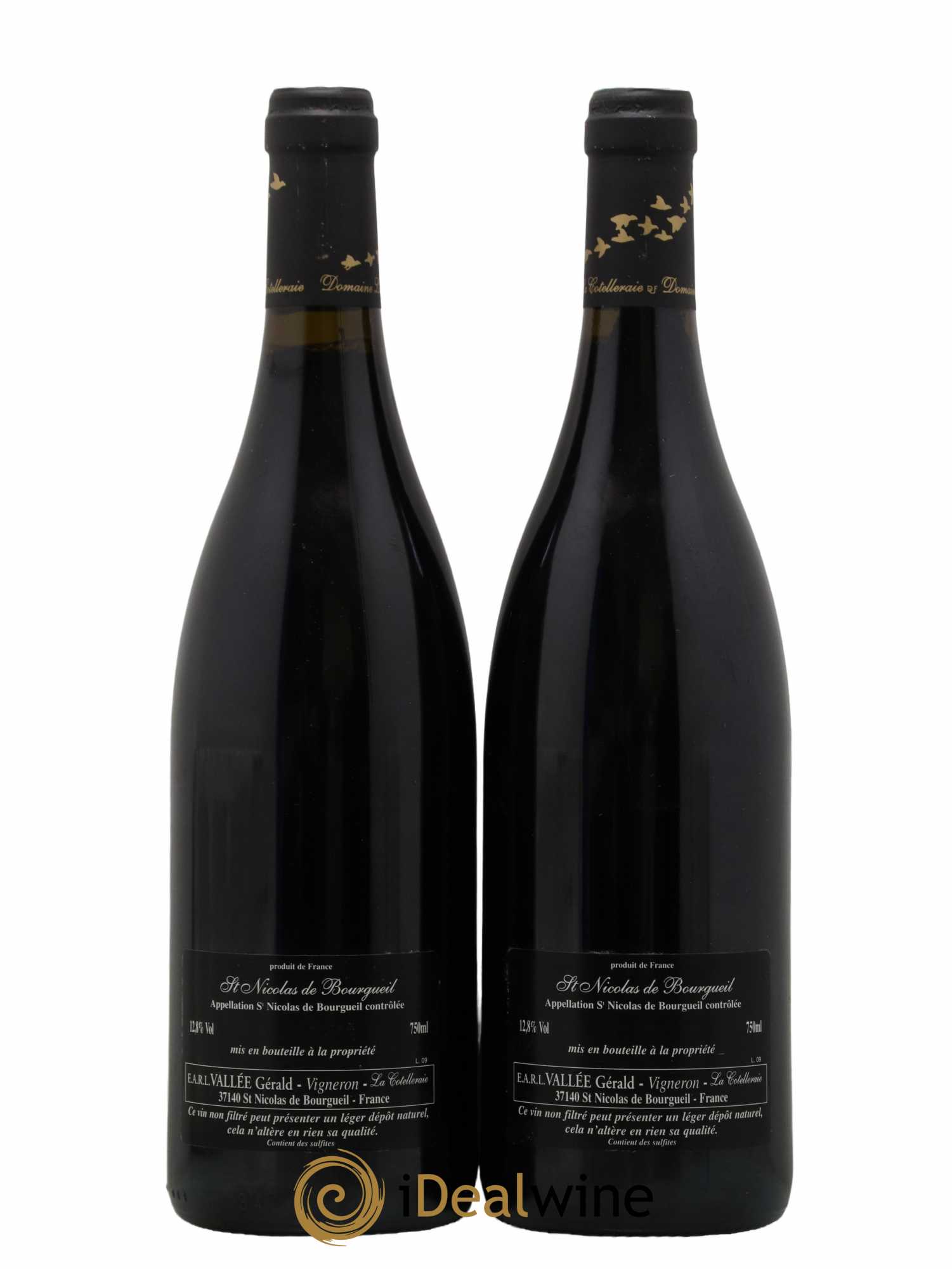 Saint-Nicolas de Bourgueil Le Vau Jaumier Domaine La Cottelleraie 2005 - Lot de 2 bouteilles - 1