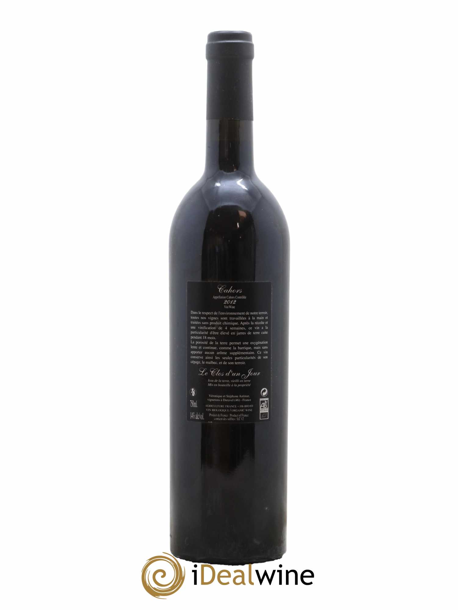 Cahors Le Clos d'un Jour Un jour sur terre 2012 - Lot de 1 bouteille - 1