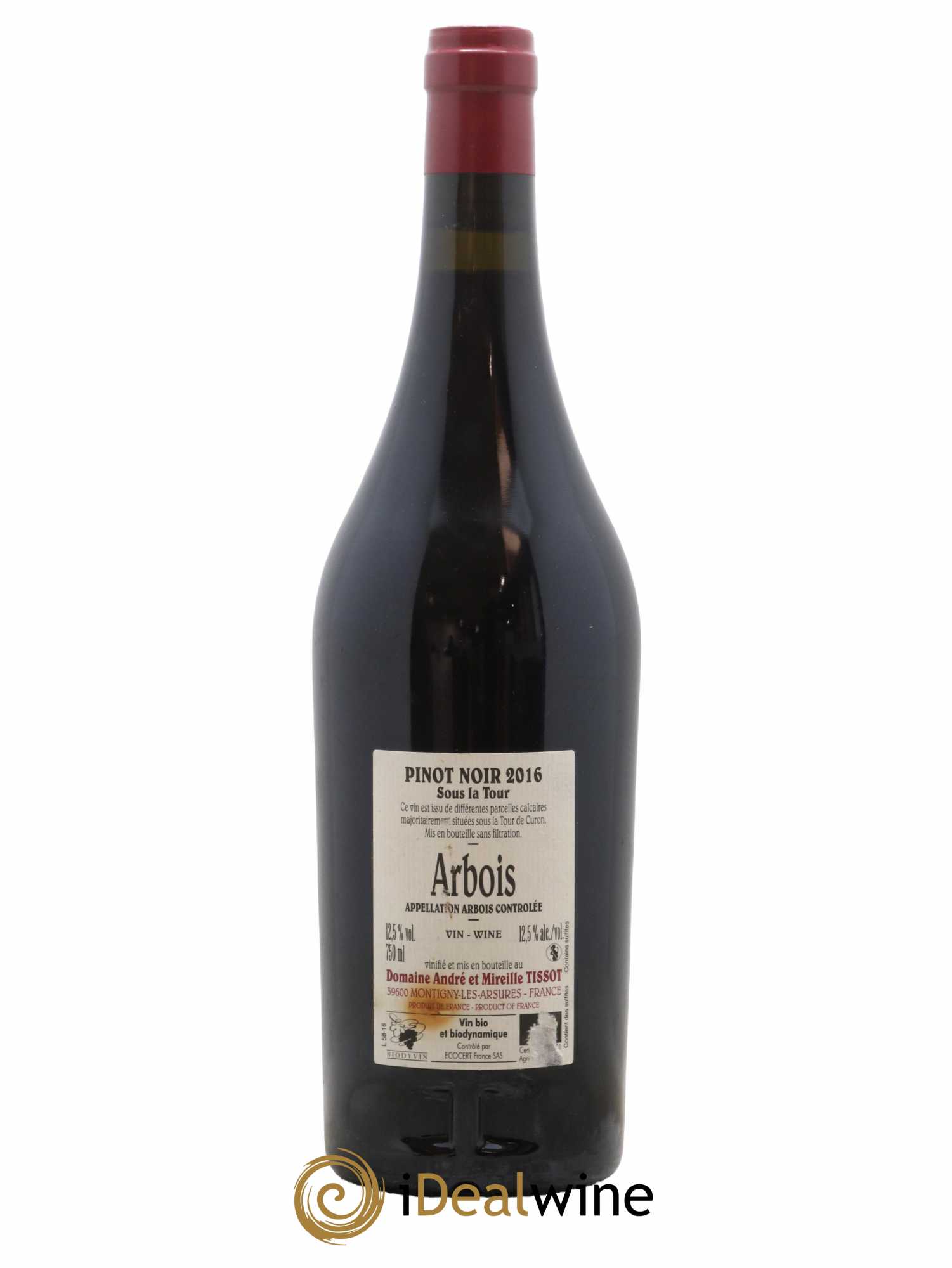 Arbois Sous la Tour Pinot Noir Bénédicte et Stéphane Tissot 2016 - Lot de 1 bouteille - 1