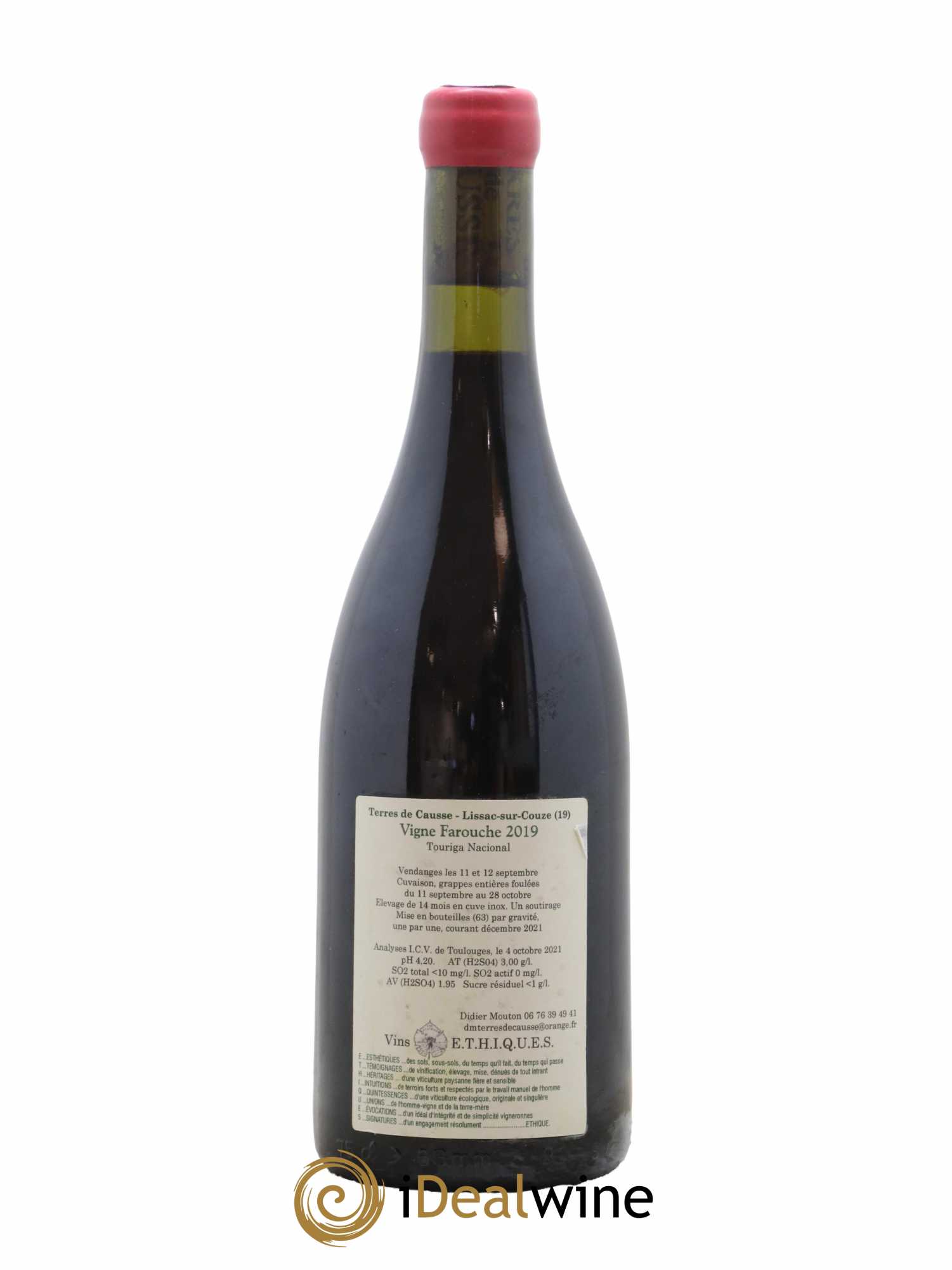 Vin de France Vigne Farouche Touriga Nacional Terre de Causse Didier Mouton 2019 - Lot de 1 bouteille - 1