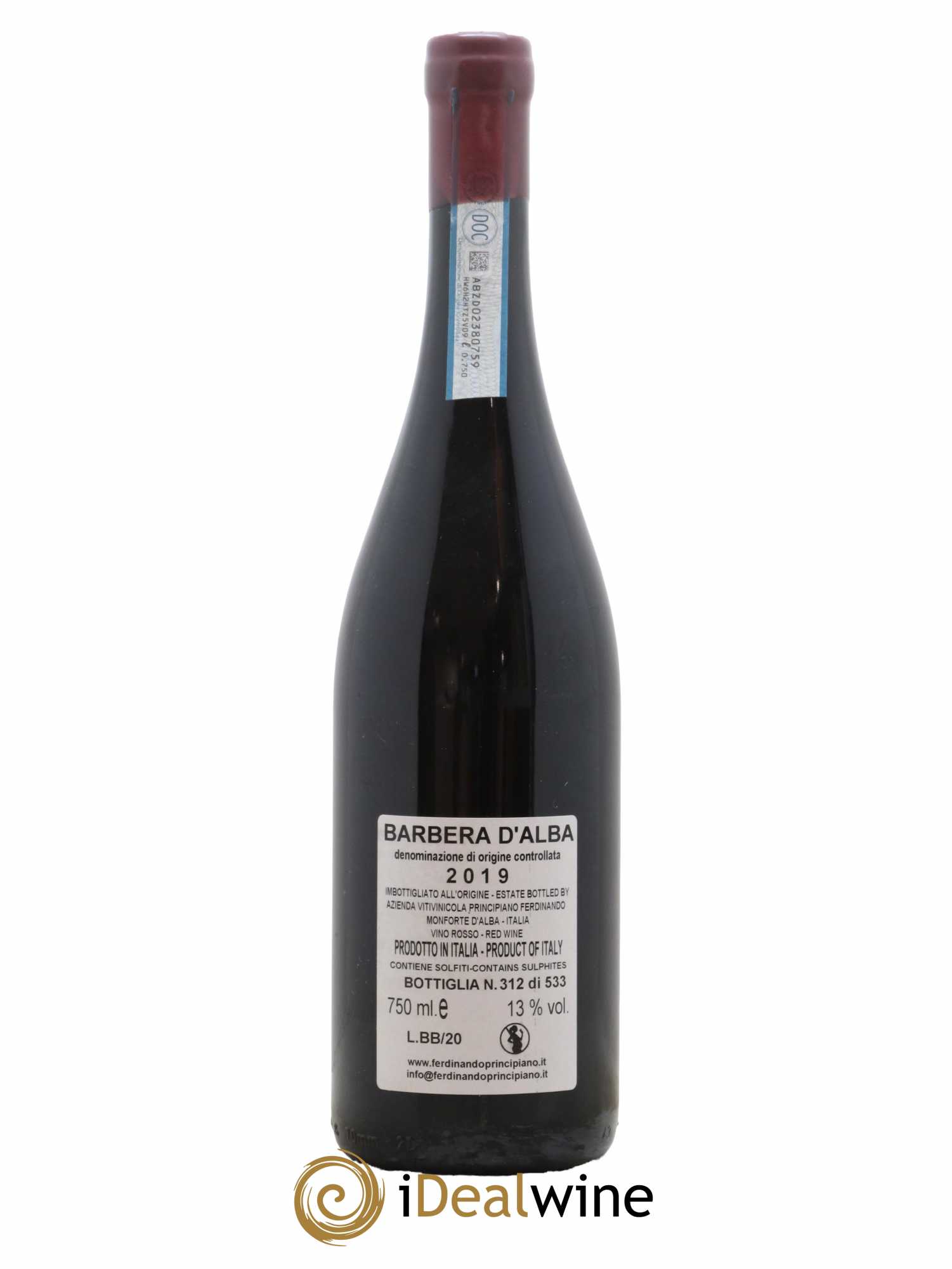 Barbera d'Alba DOC Laura Ferdinando Principiano 2019 - Lot de 1 bouteille - 1