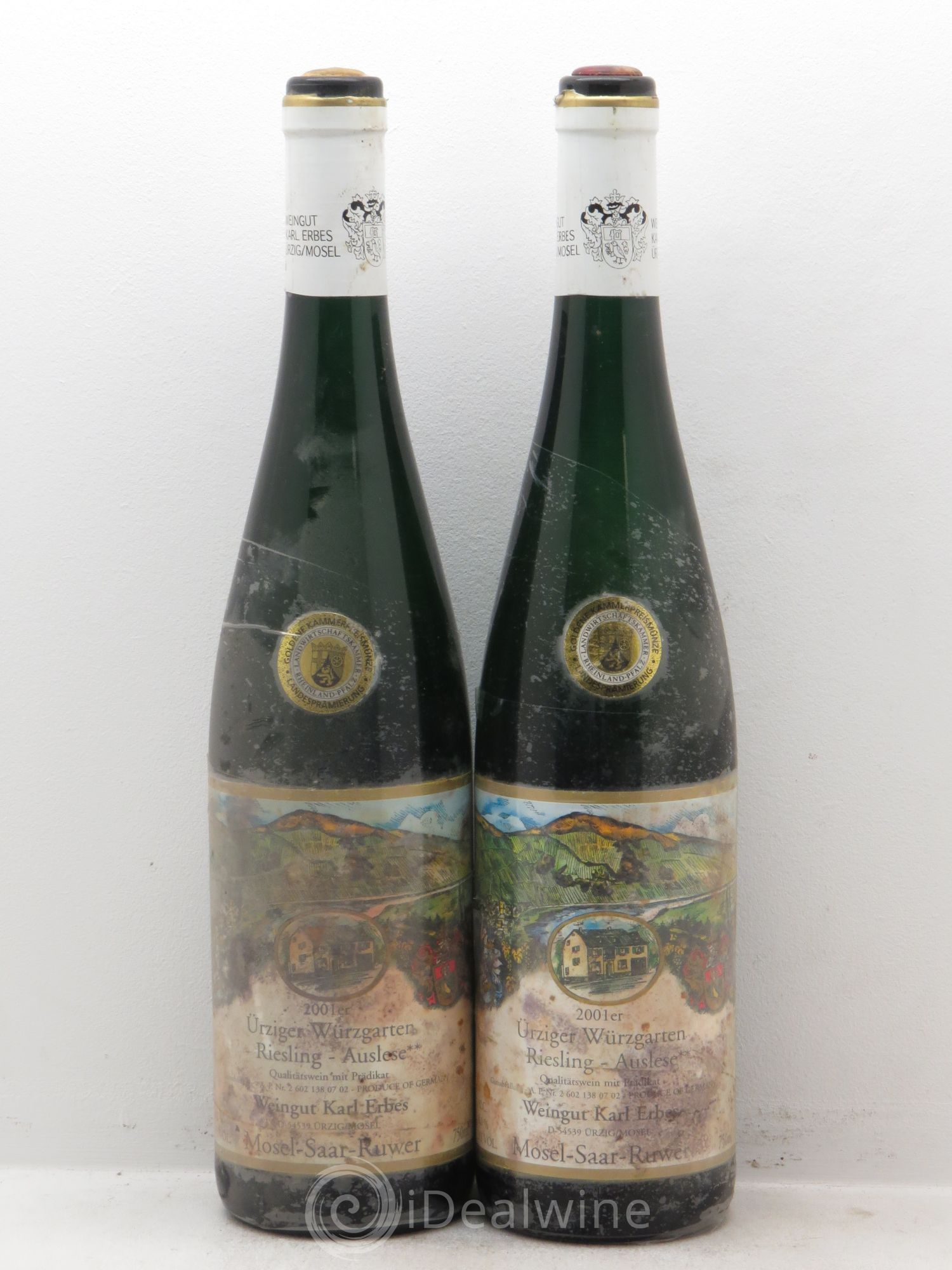 Riesling Mosel Ürziger Würzgarten Riesling Auslese **Karl Erbes 2001 - Lotto di 2 bottiglie - 0
