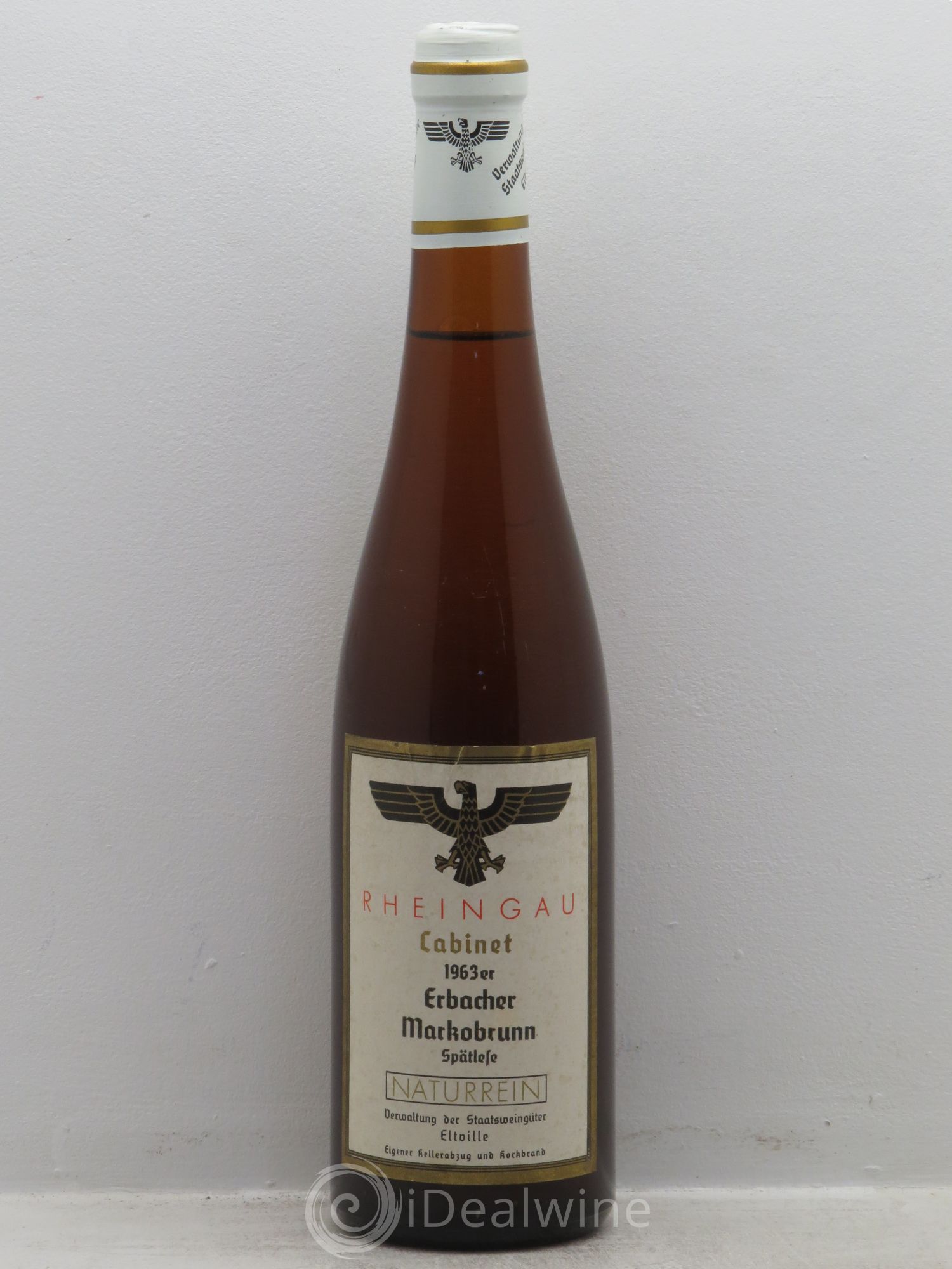 Allemagne Mosel-Saar Rheingau Erbacher Markobrunn Riesling Spätlese Cabinet Kloster Eberbach 1963 - Posten von 1 Flasche - 0