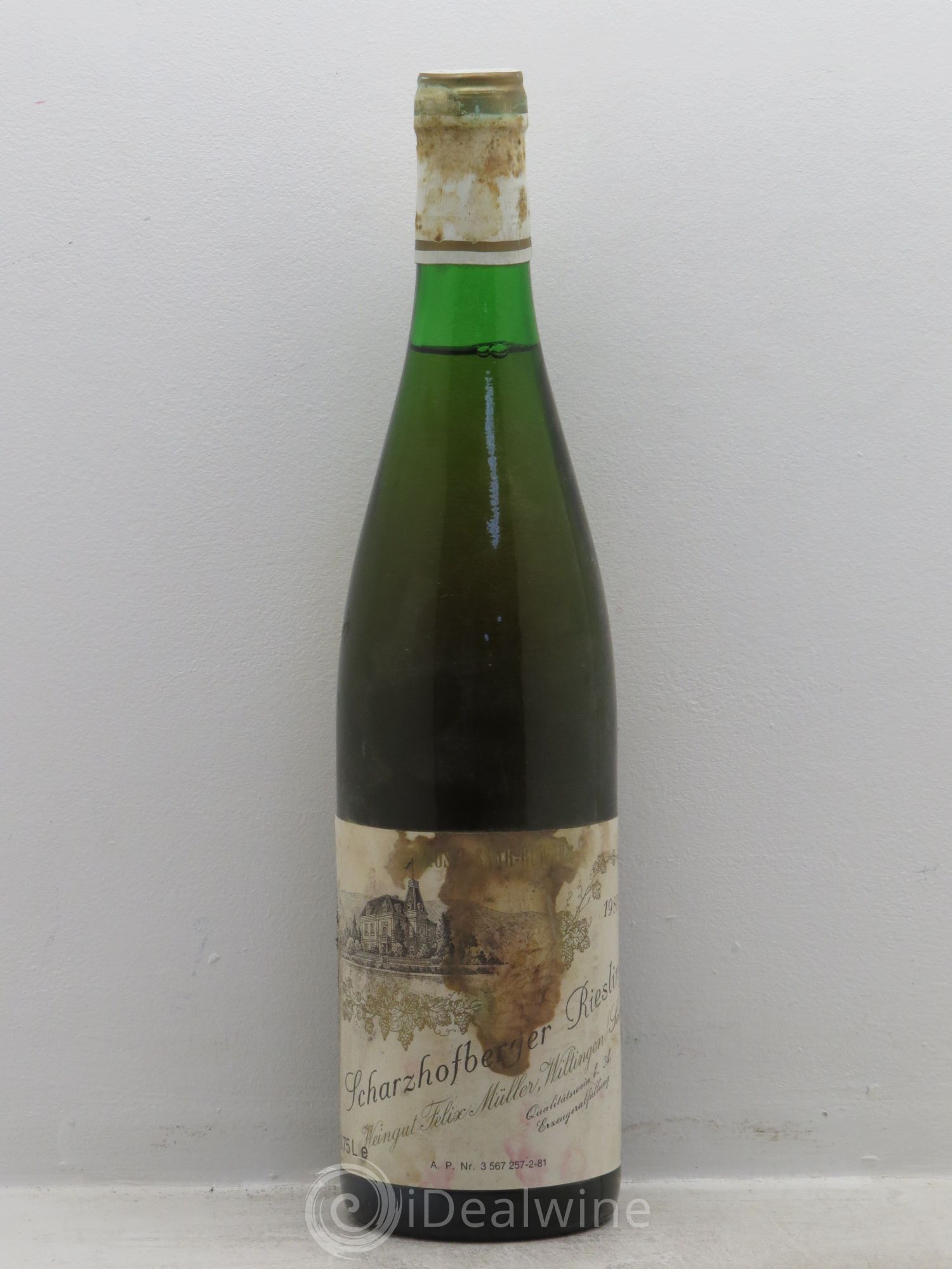 Allemagne Mosel-Saar Saar Scharzhofberger Riesling QbA Felix Müller 1980 - Posten von 1 Flasche - 0