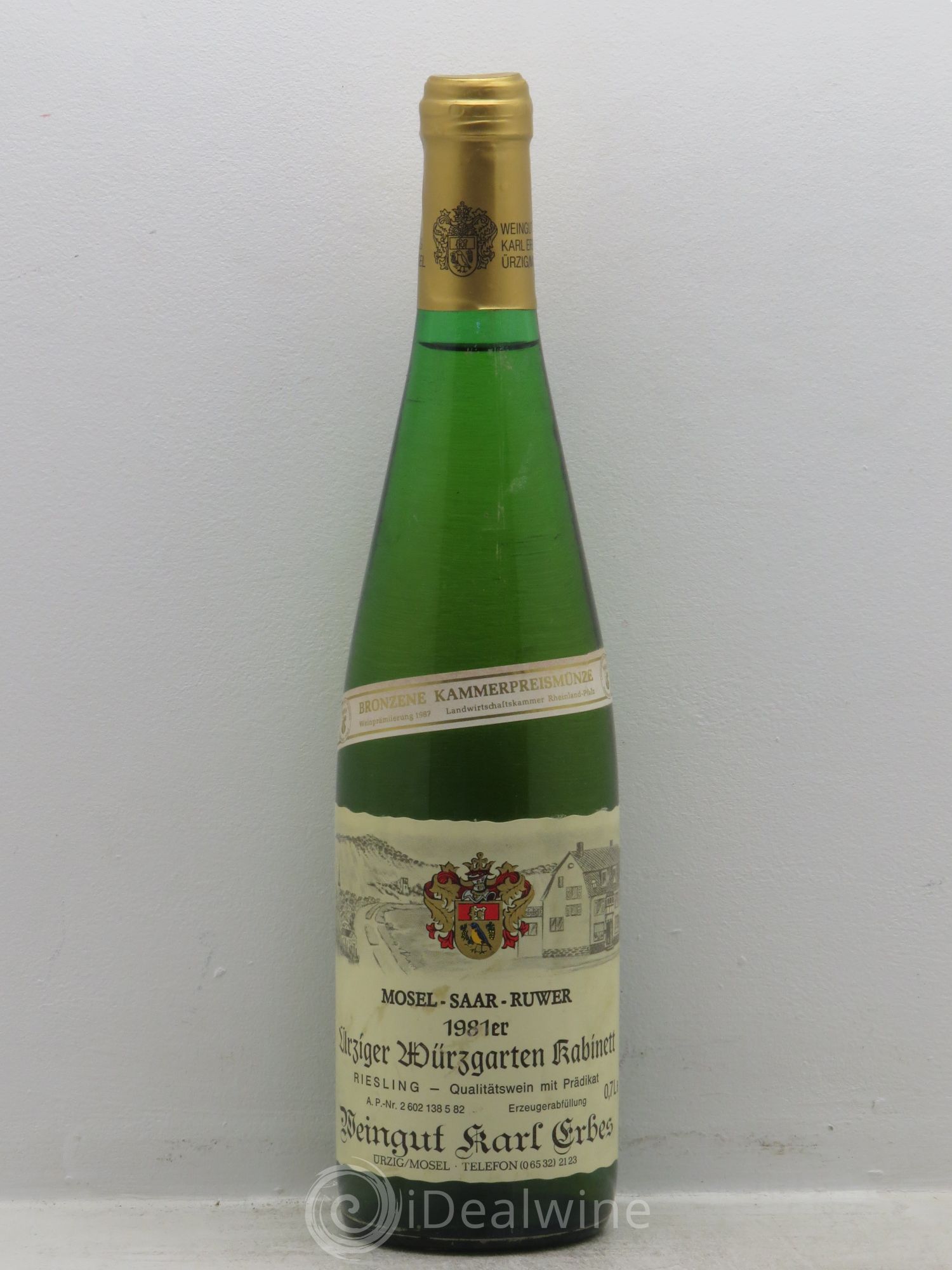 Allemagne Mosel-Saar Mosel Ürziger Würzgarten Riesling Kabinett Karl Erbes 1981 - Posten von 1 Flasche - 0
