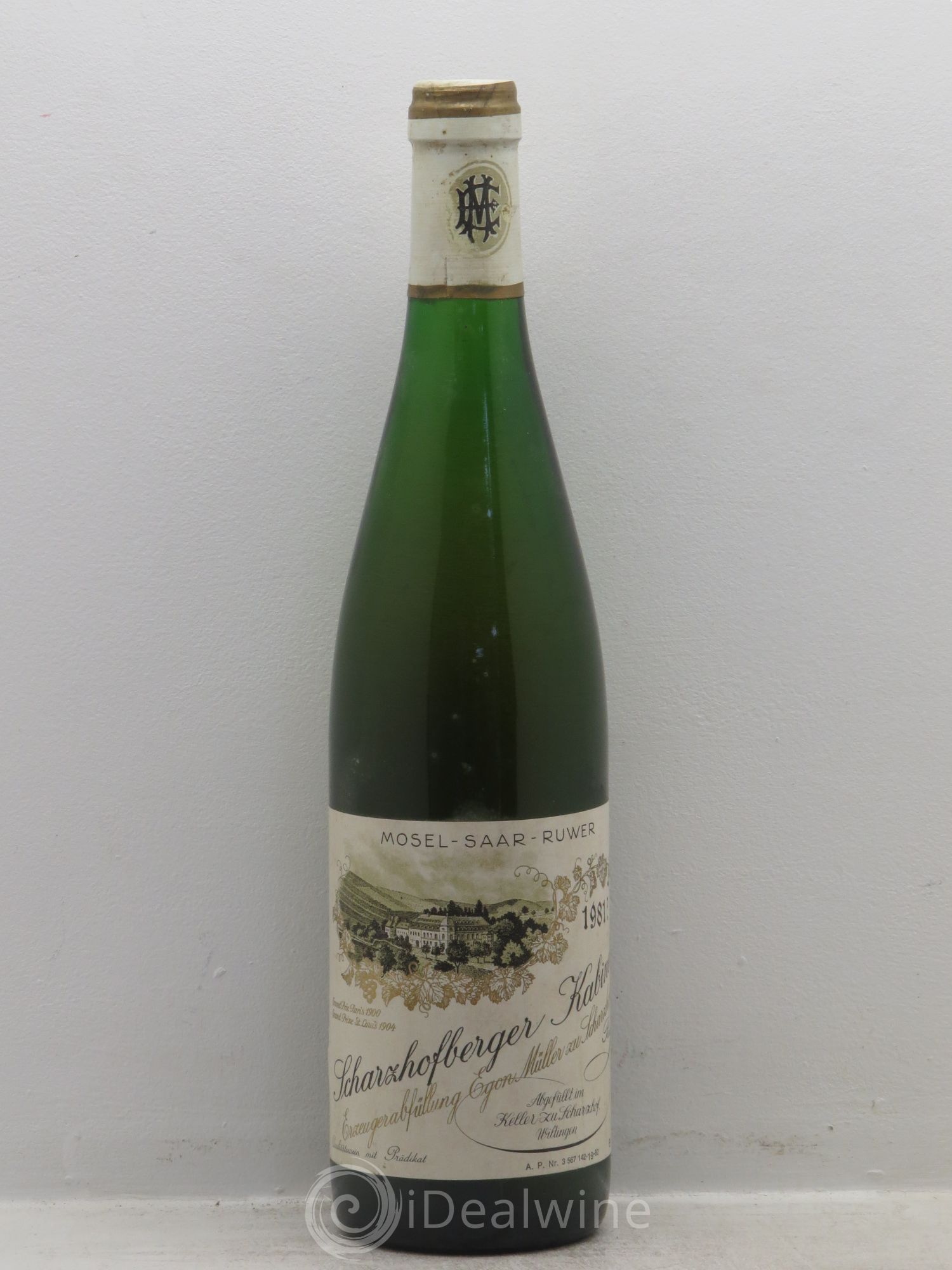 Allemagne Mosel-Saar Saar Scharzhofberger Riesling Kabinett Egon Müller 1981 - Posten von 1 Flasche - 0